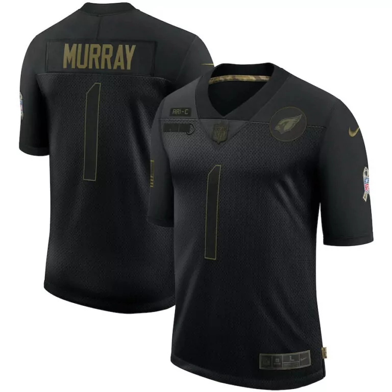 Custom Arizona cardinals 1 kyler murray black 2020 salute to service jersey 6070