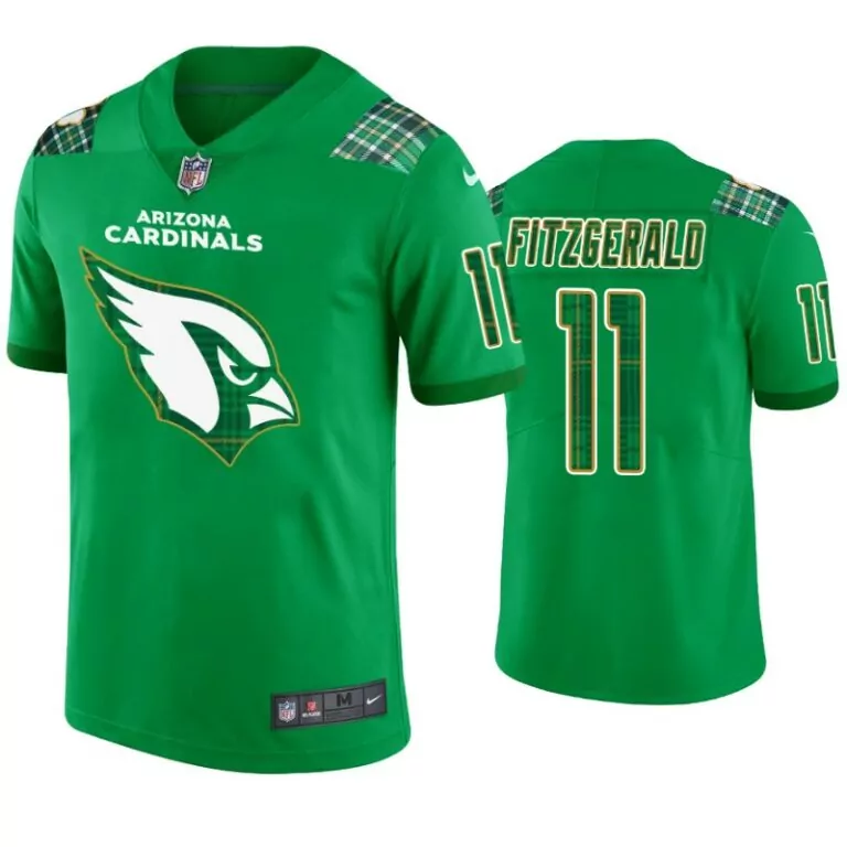 Customizable Arizona cardinals 11 larry fitzgerald kelly green st patricks day jersey men 6215
