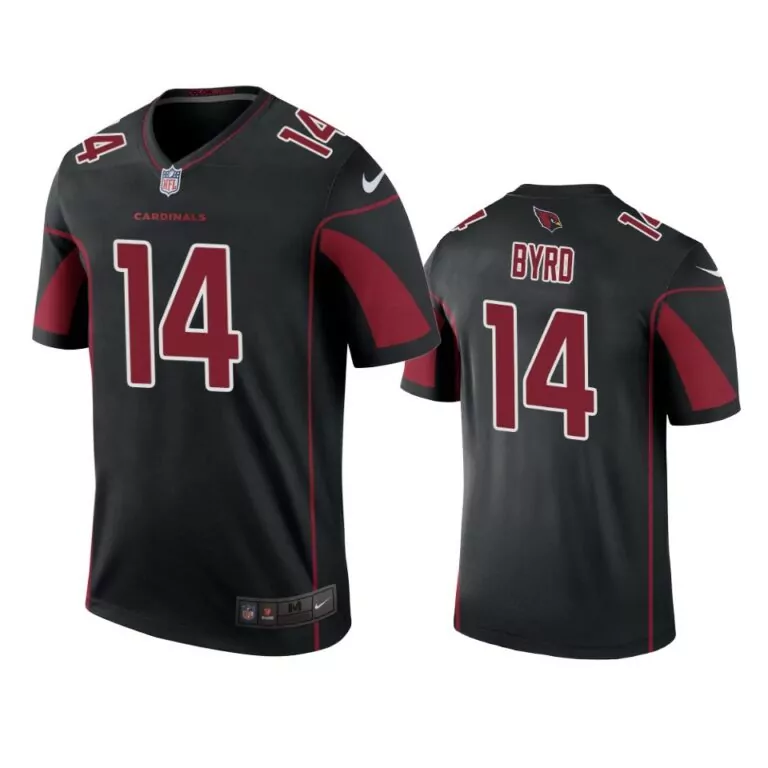 Custom Arizona cardinals 14 damiere byrd black color rush legend jersey mens 7980
