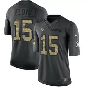 Personalized Arizona cardinals 15 michael floyd black mens stitched 2016 salute to service jersey 3084