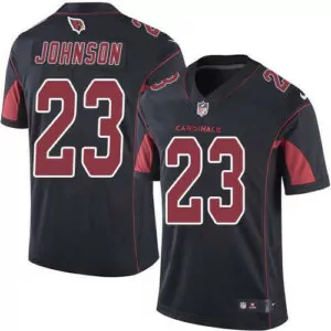 Personalized Arizona cardinals 23 chris johnson black mens stitched rush jersey 5119