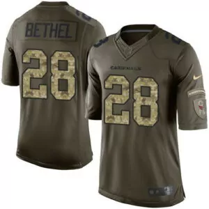 Custom Arizona cardinals 28 justin bethel green mens stitched salute to service jersey 2156
