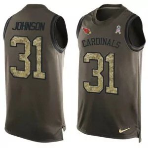 Customizable Arizona cardinals 31 david johnson green mens stitched salute to service tank top jersey 2938