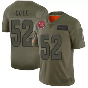 Custom Arizona cardinals 52 mason cole camo mens stitched 2019 salute to service jersey 8929