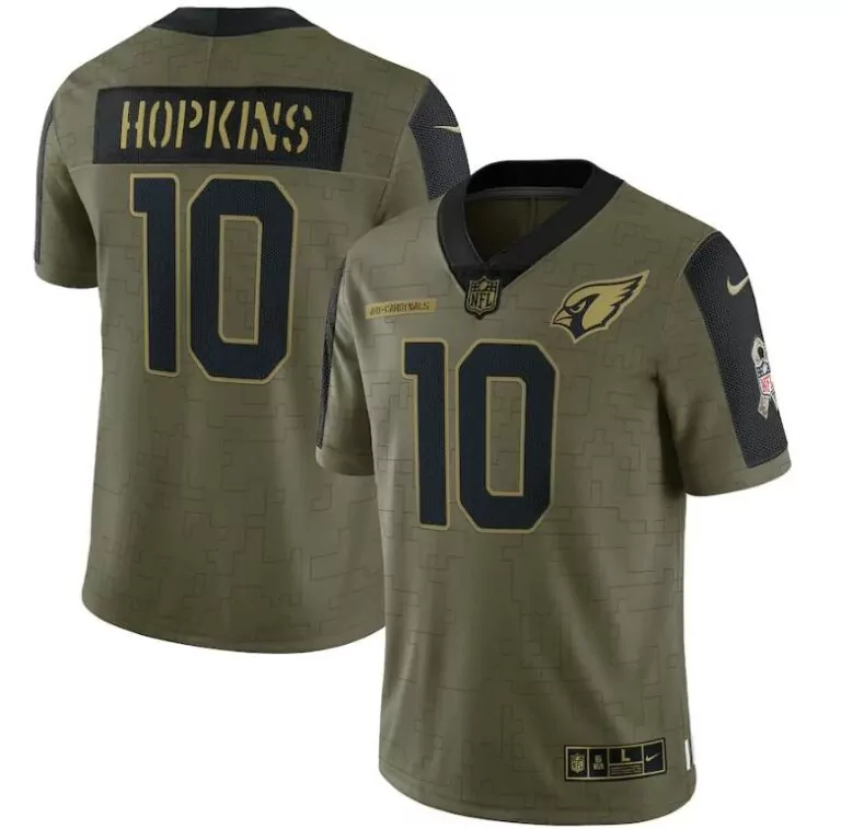 Customizable Arizona cardinals deandre hopkins 10 nfl olive 2021 salute to service retired player men jersey for cardinals fans 6113