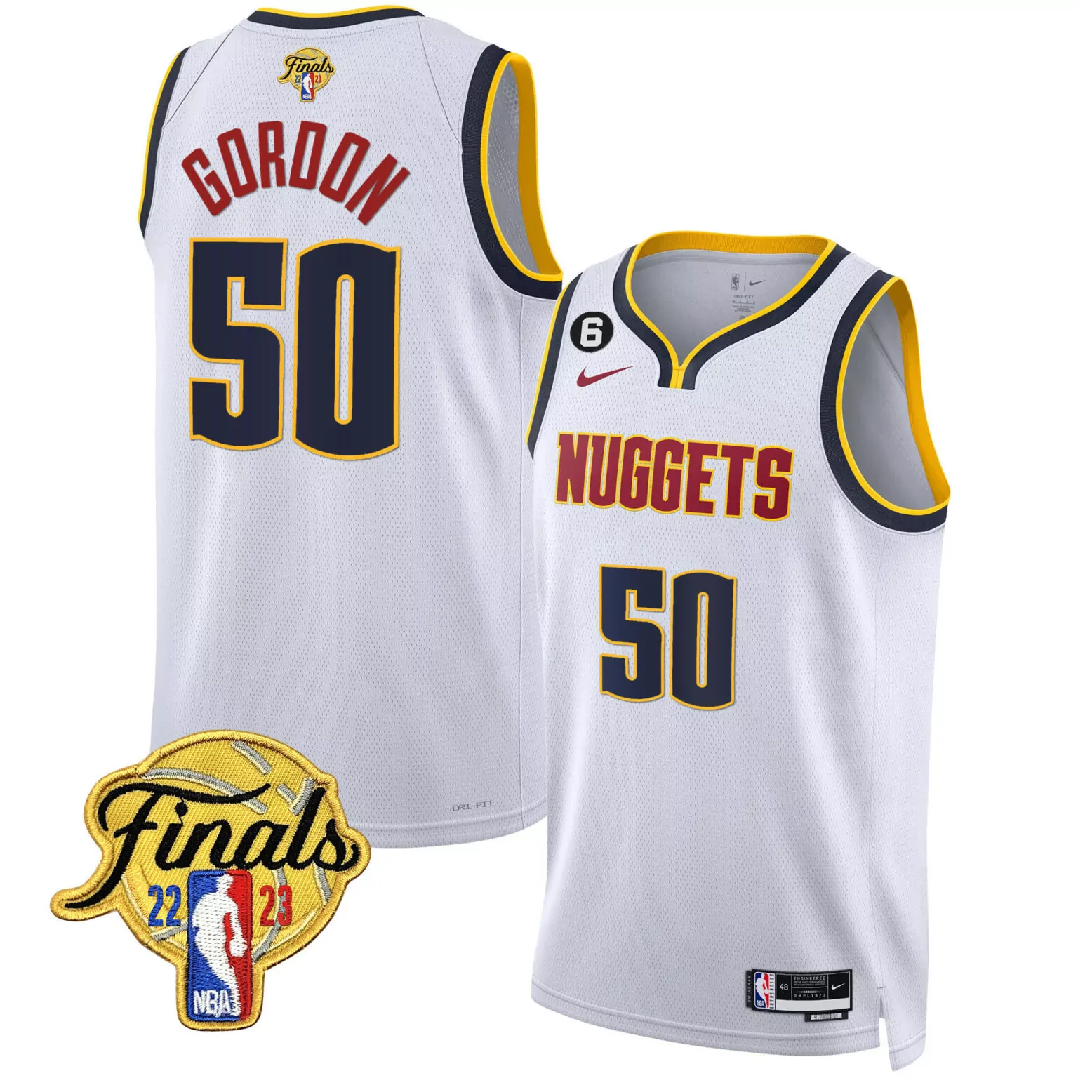 Customizable Association aaron gordon denver nuggets 2023 finals patch gold jersey all stitched 4256