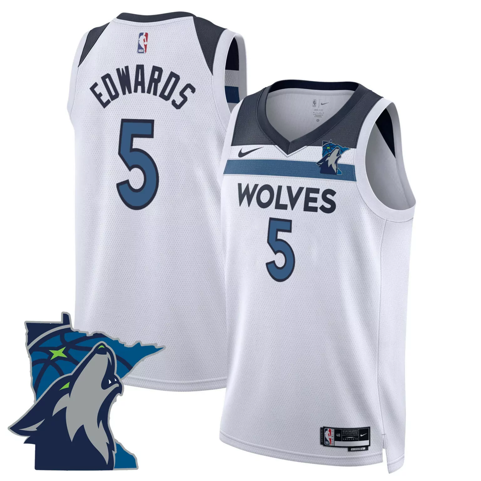 Personalized Association anthony edwards minnesota timberwolves swingman jersey minnesota patch all stitched 9830