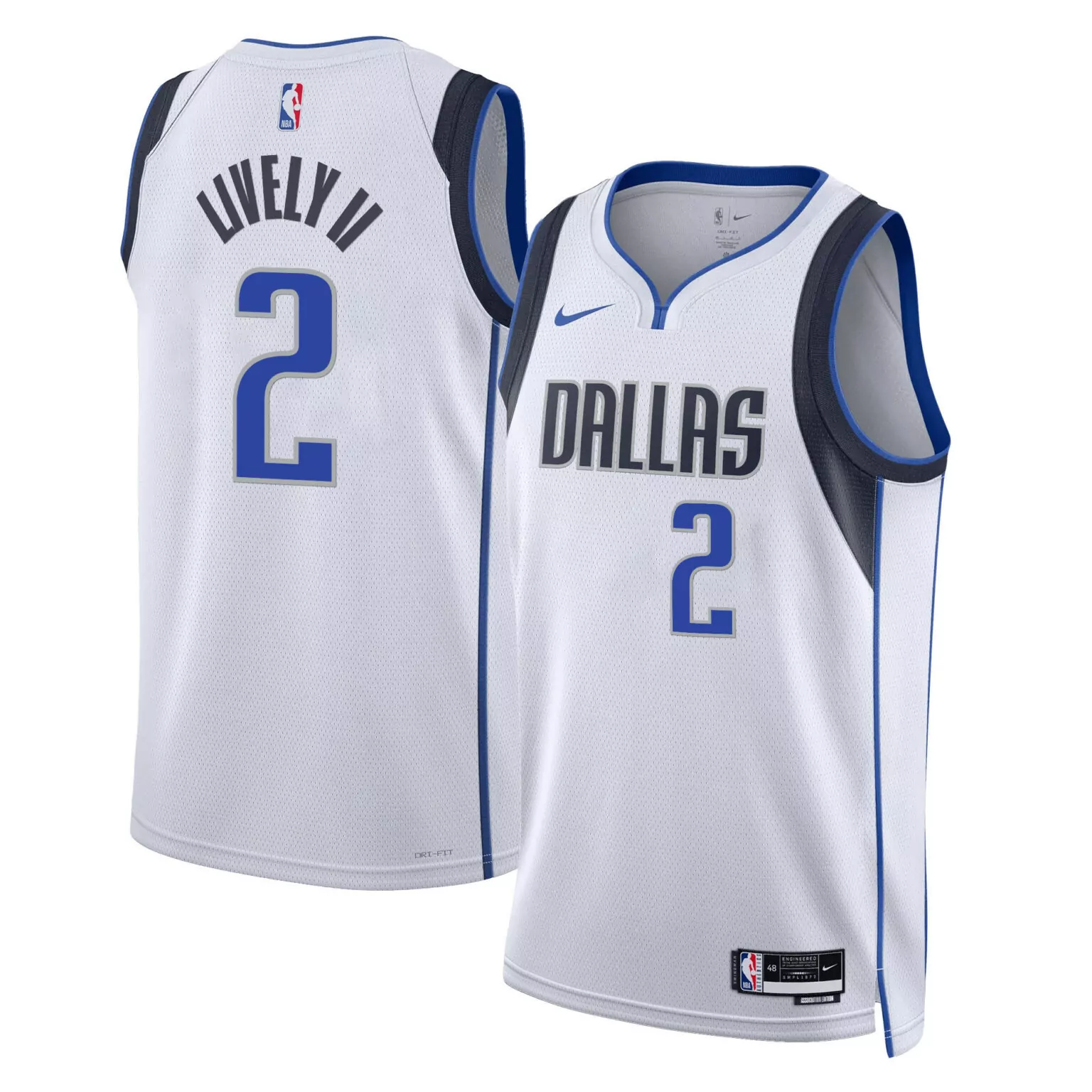 Custom Association dereck lively ii dallas mavericks swingman jersey all stitched 1064