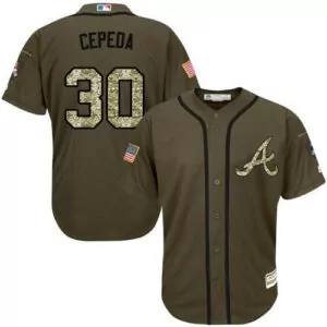 Customizable Atlanta braves 30 orlando cepeda green salute to service stitched jersey 9322