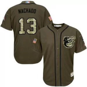 Customizable Baltimore orioles 13 manny machado green salute to service stitched jersey 8633