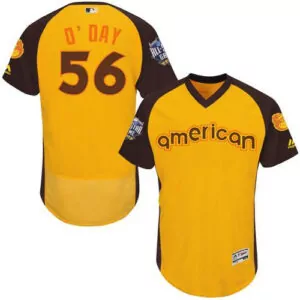Customizable Baltimore orioles 56 darren oday gold flexbase collection 2016 allstar american league stitched jersey 2655