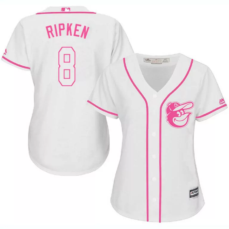Customizable Baltimore orioles 8 cal ripken jr white pink women cool base jersey 3913