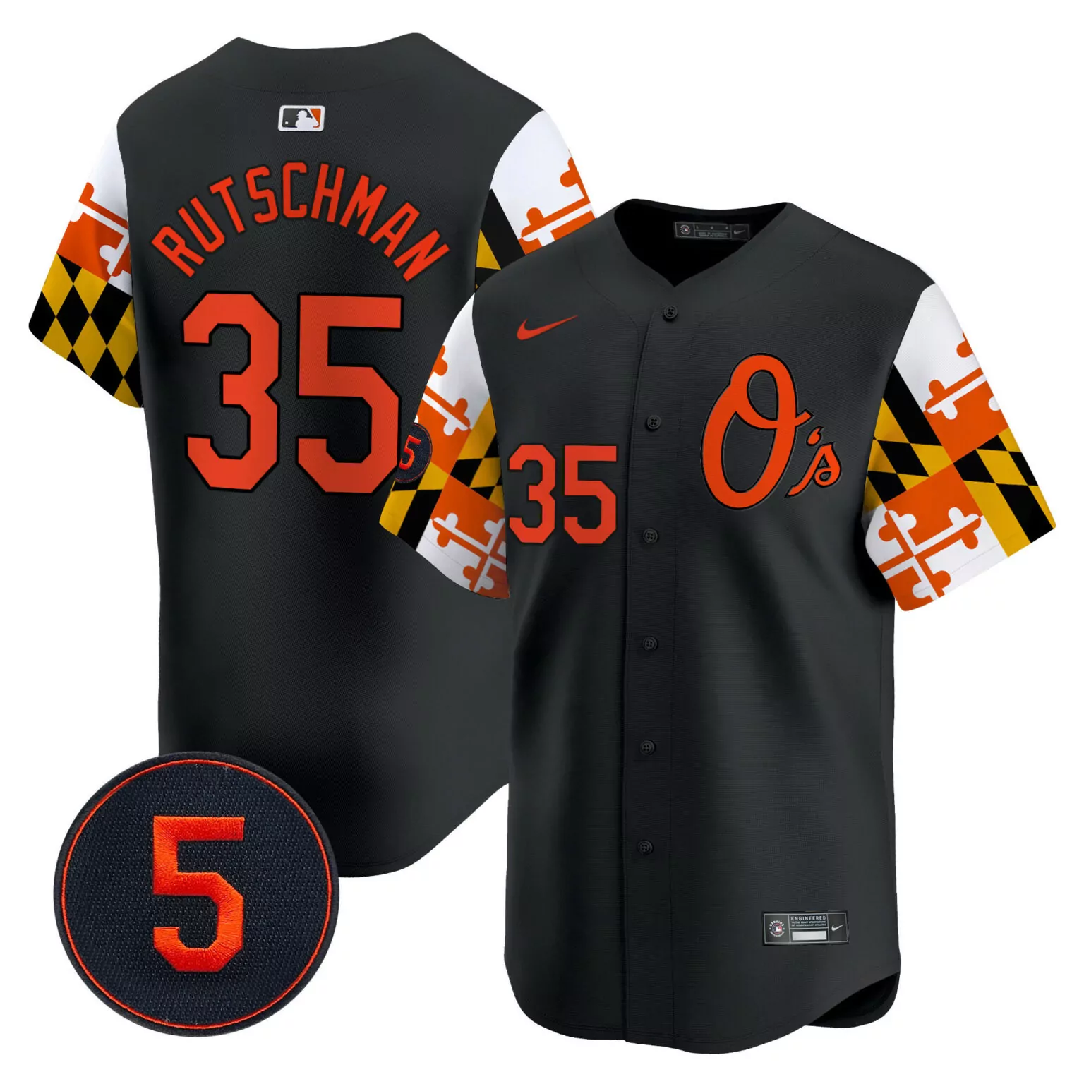 Custom Black adley rutschman baltimore orioles robinson patch jersey v5 all stitched 6248