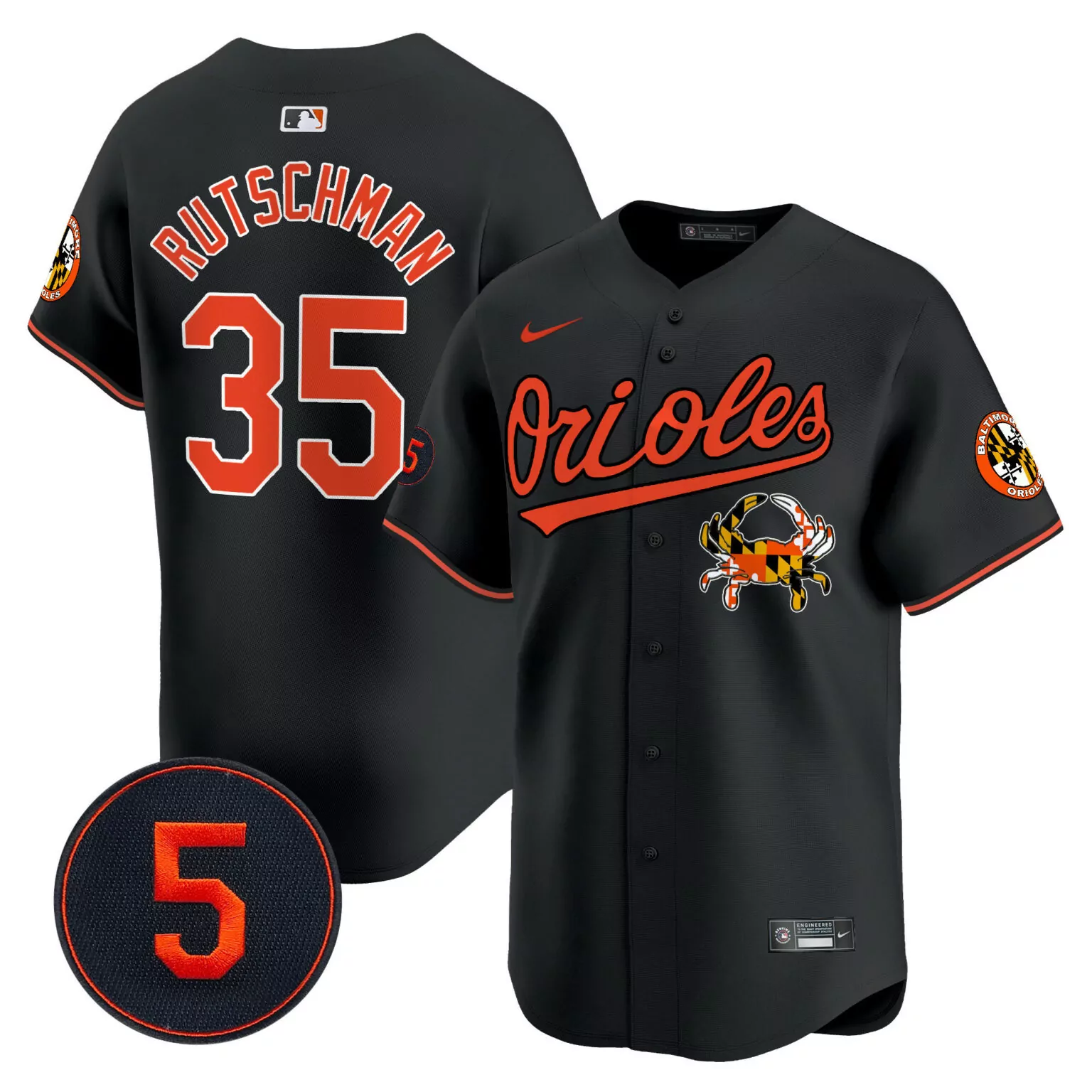 Customizable Black adley rutschman baltimore orioles robinson patch jersey v9 all stitched 2001