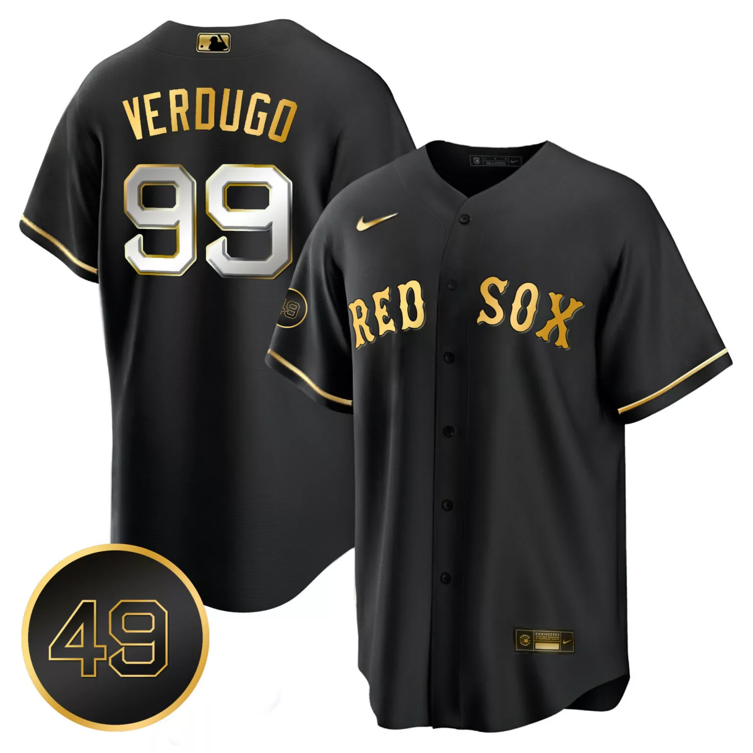 Personalized Black alex verdugo boston red sox 49 tim wakefield patch jersey all stitched 5797