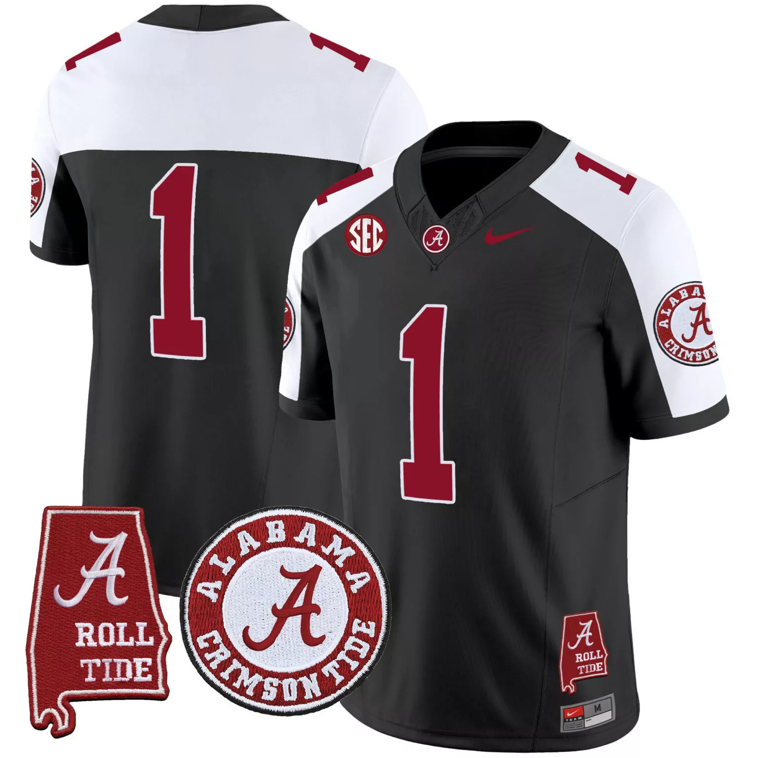 Custom Black alternate 1 team alabama crimson tide jersey v4 alabama map all stitched 6050