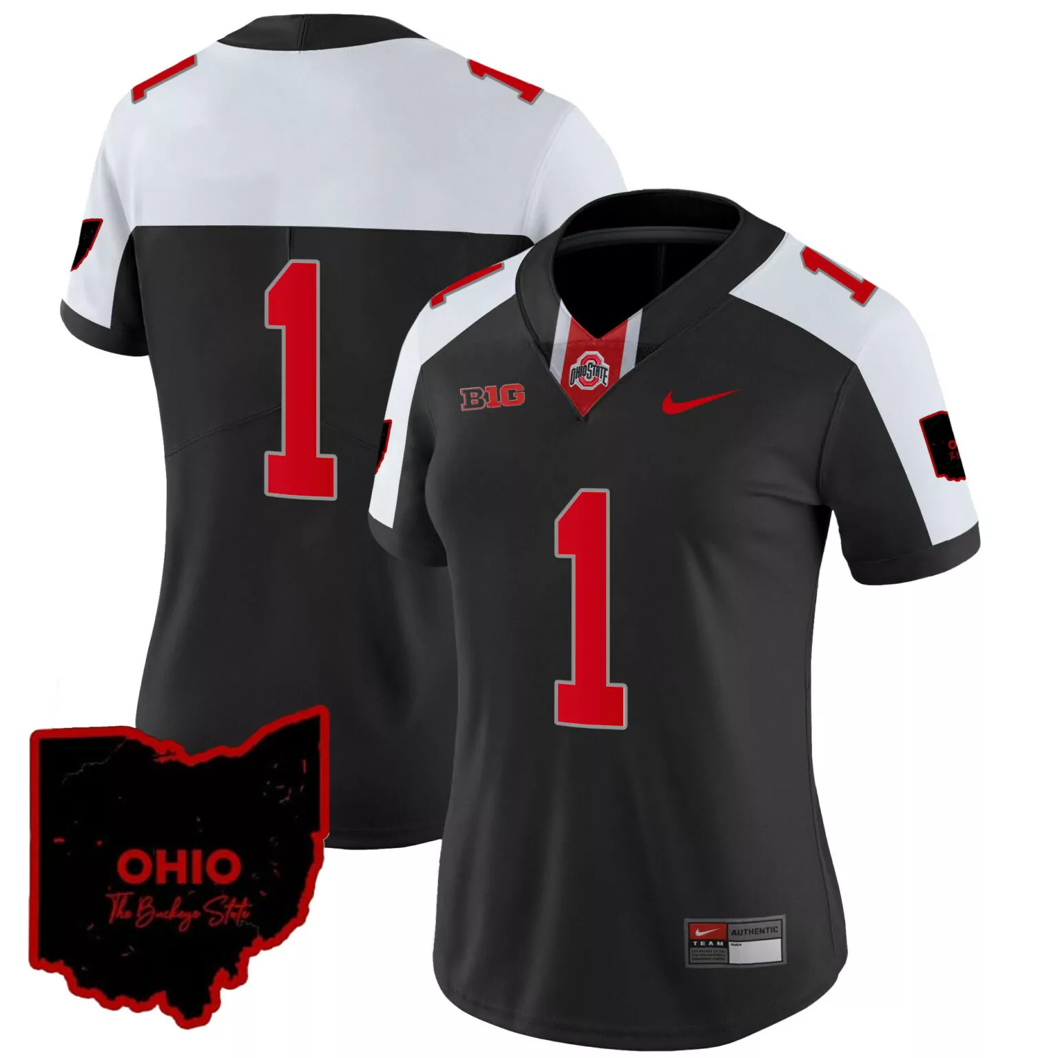 Custom Black alternate 1 team ohio state buckeyes 2023 jersey ohio patch all stitched 4675