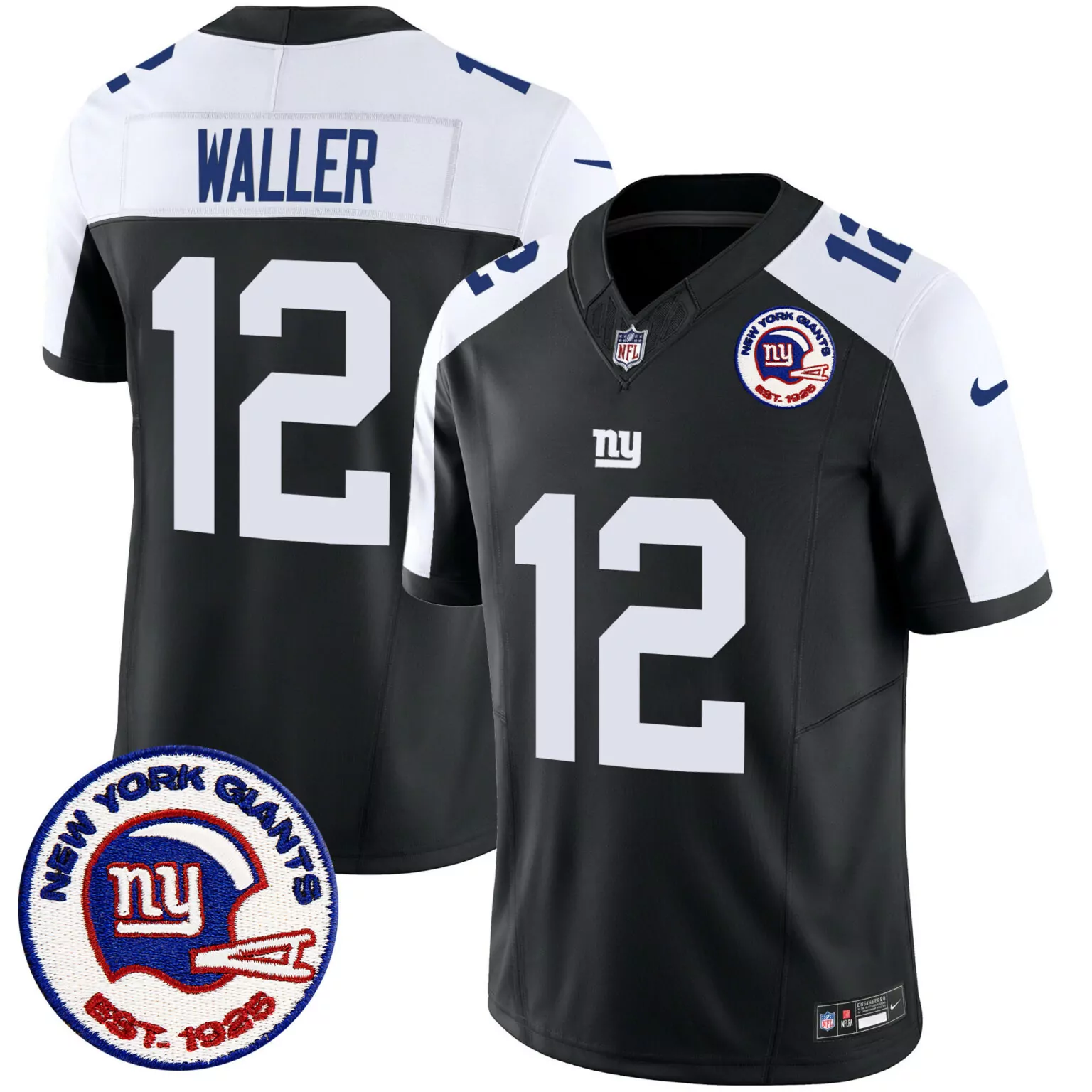 Customizable Black alternate darren waller san francisco giants est 1925 patch jersey all stitched 5235