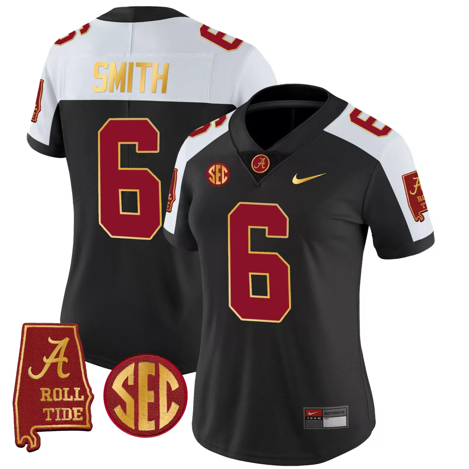 Personalized Black alternate devonta smith alabama crimson tide gold trim jersey v2 alabama map all stitched 8264