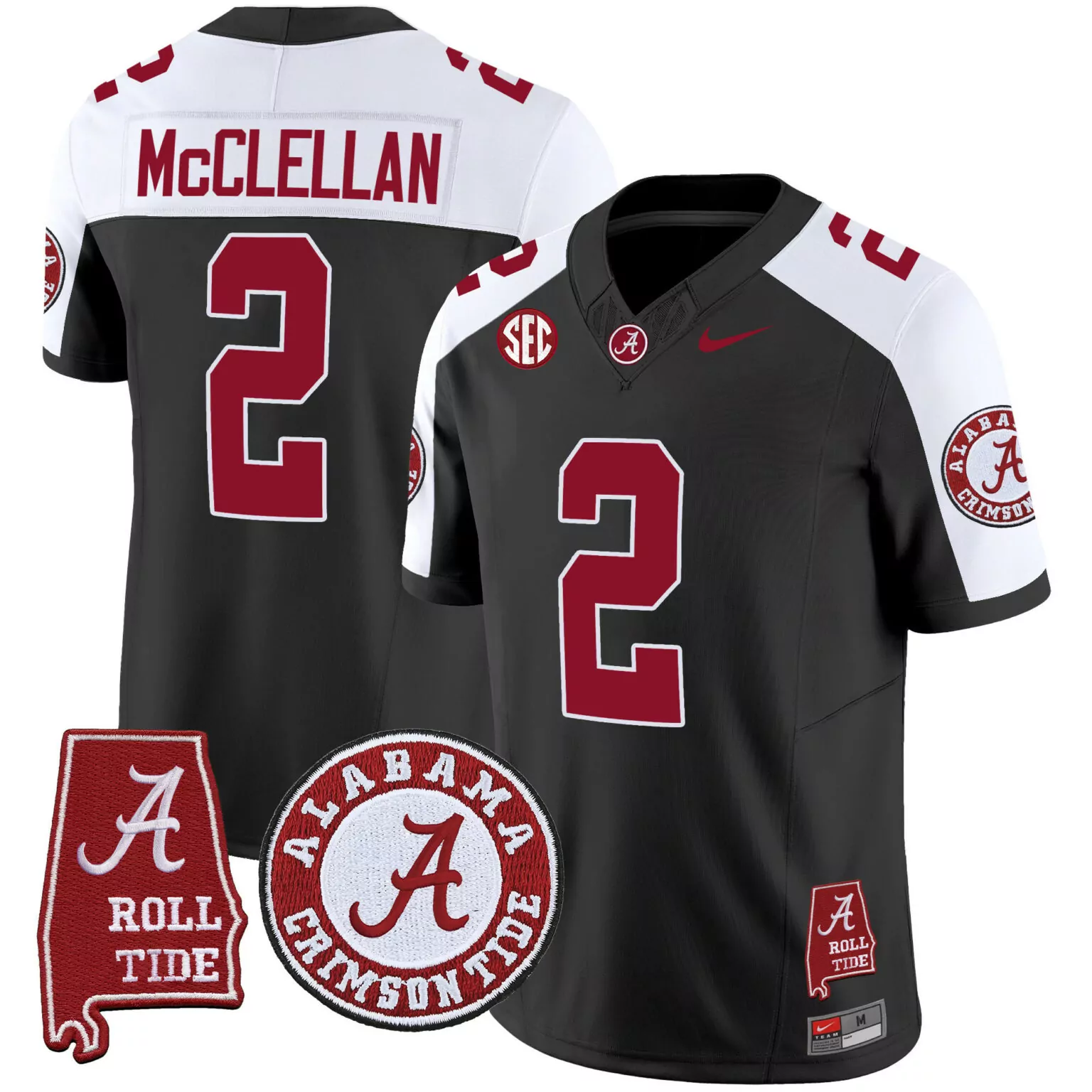 Custom Black alternate jase mcclellan alabama crimson tide jersey v4 alabama map all stitched 7389
