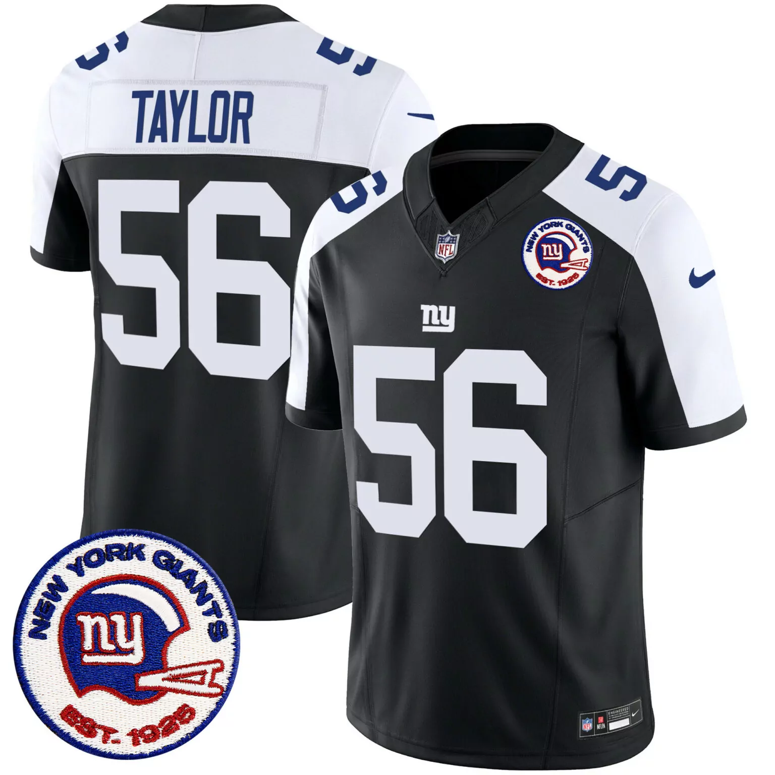 Personalized Black alternate lawrence taylor san francisco giants est 1925 patch jersey all stitched 4450