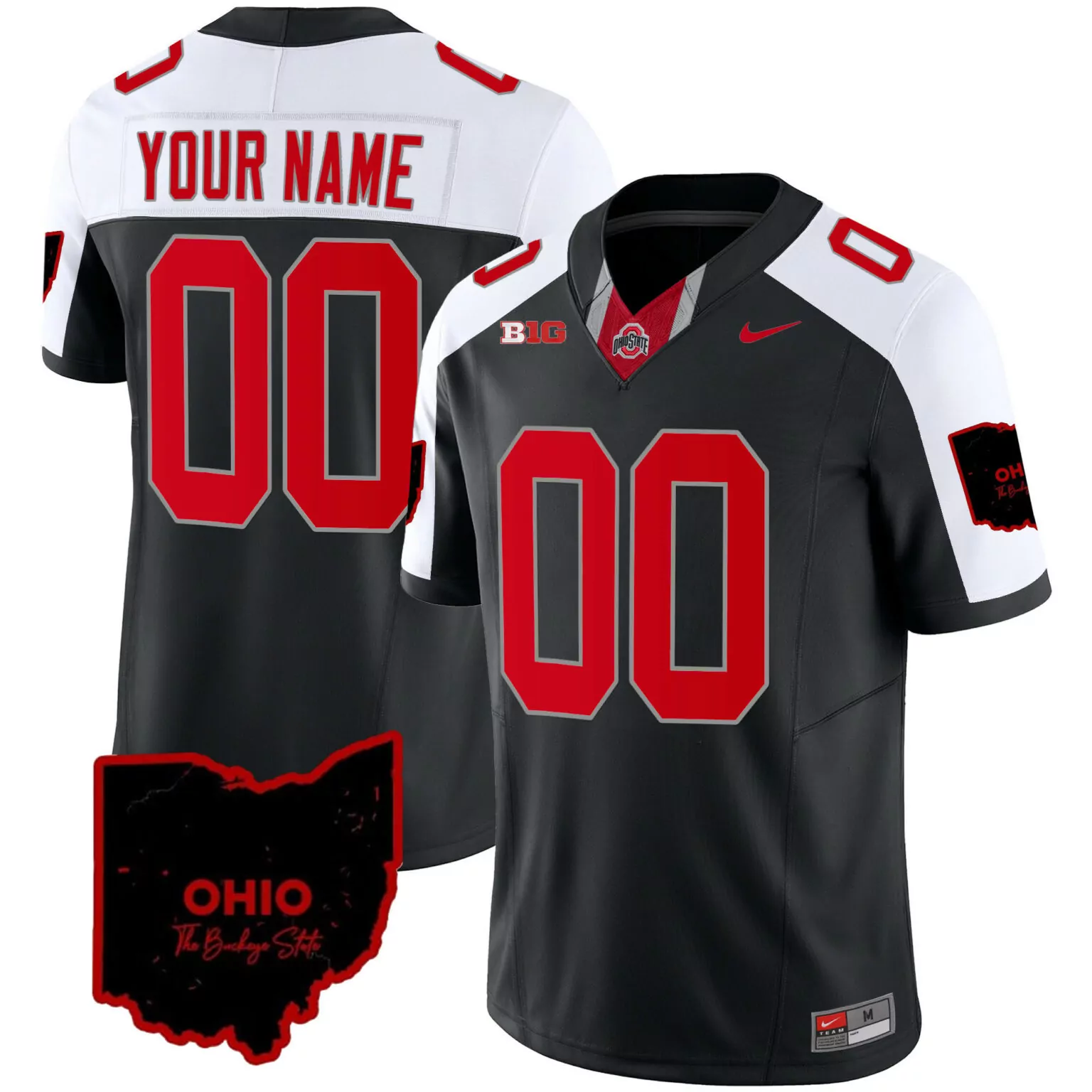 Customizable Black alternate ohio state buckeyes 2023 vapor custom jersey ohio patch all stitched 2370