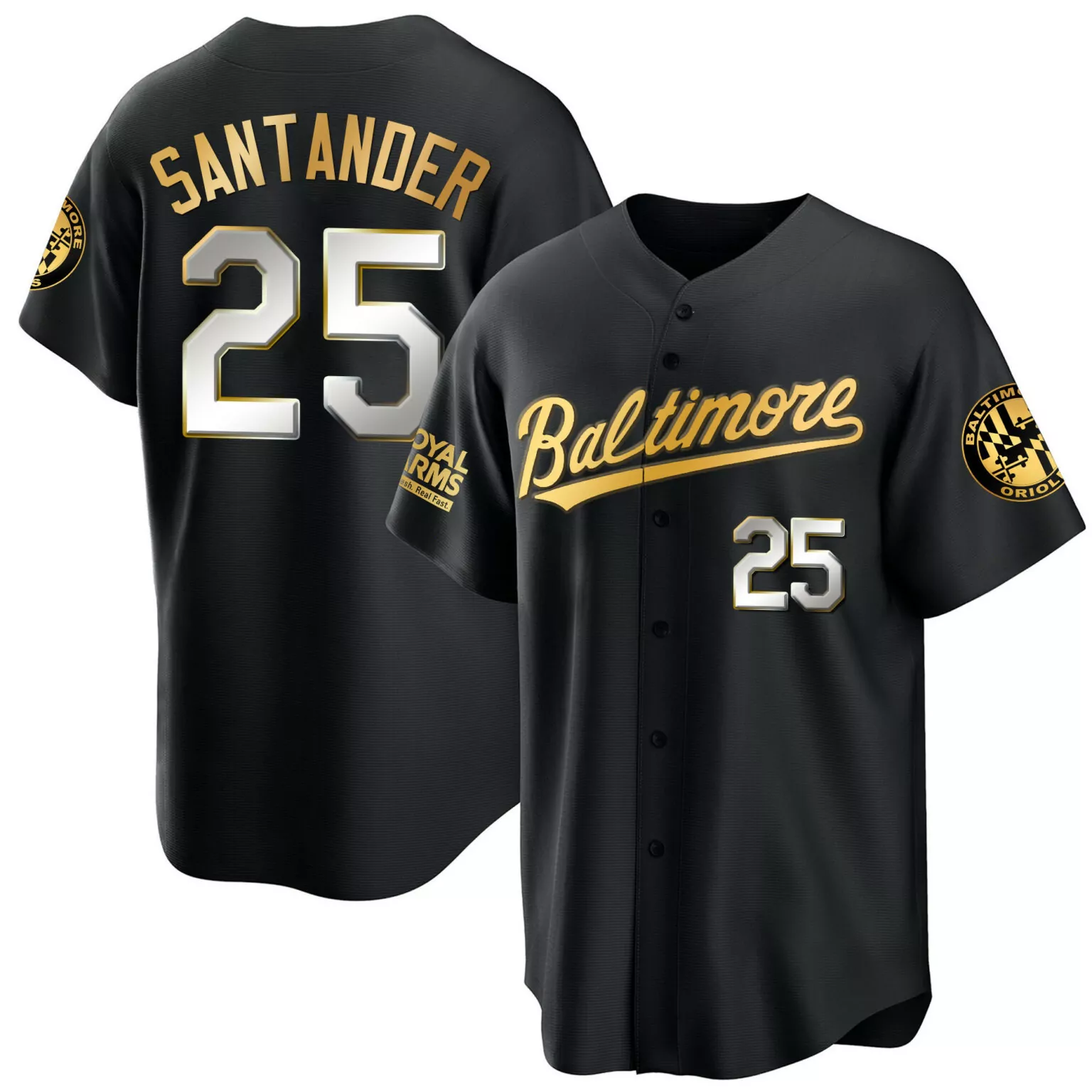 Personalized Black anthony santander baltimore orioles 2023 gold cool jersey all stitched 6392