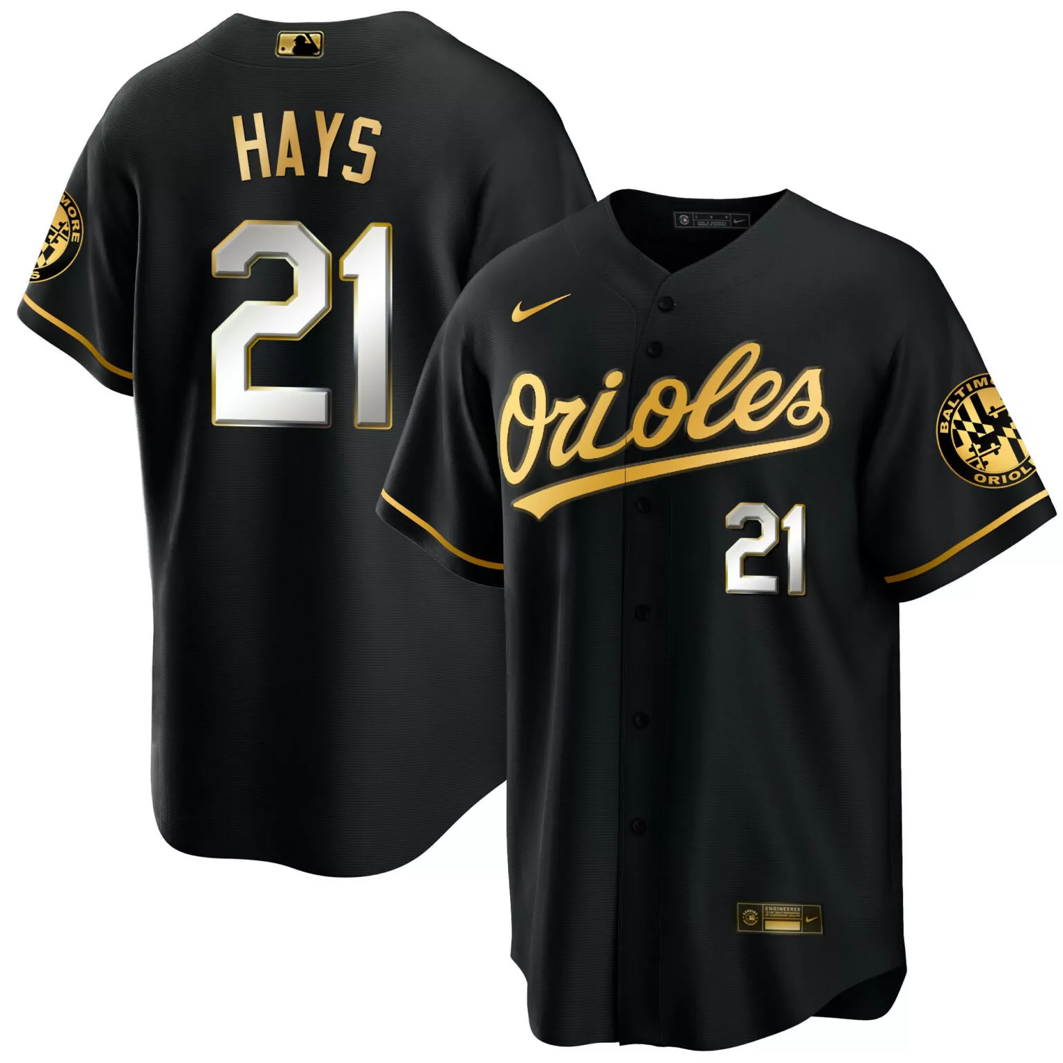 Customizable Black austin hays baltimore orioles 2023 special gold cool jersey all stitched 4297