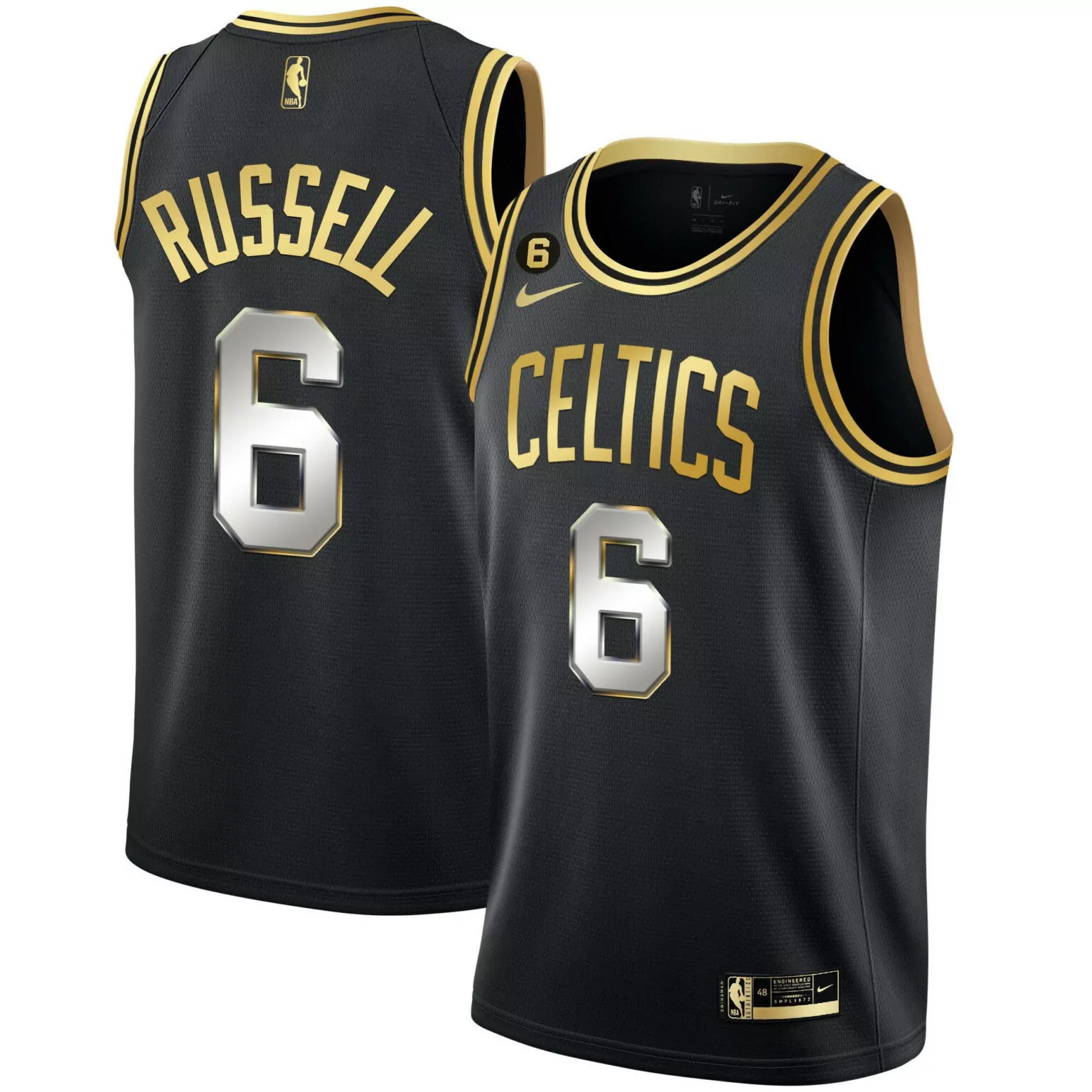 Personalized Black bill russell boston celtics bill russell patch collection jersey all stitched 5709
