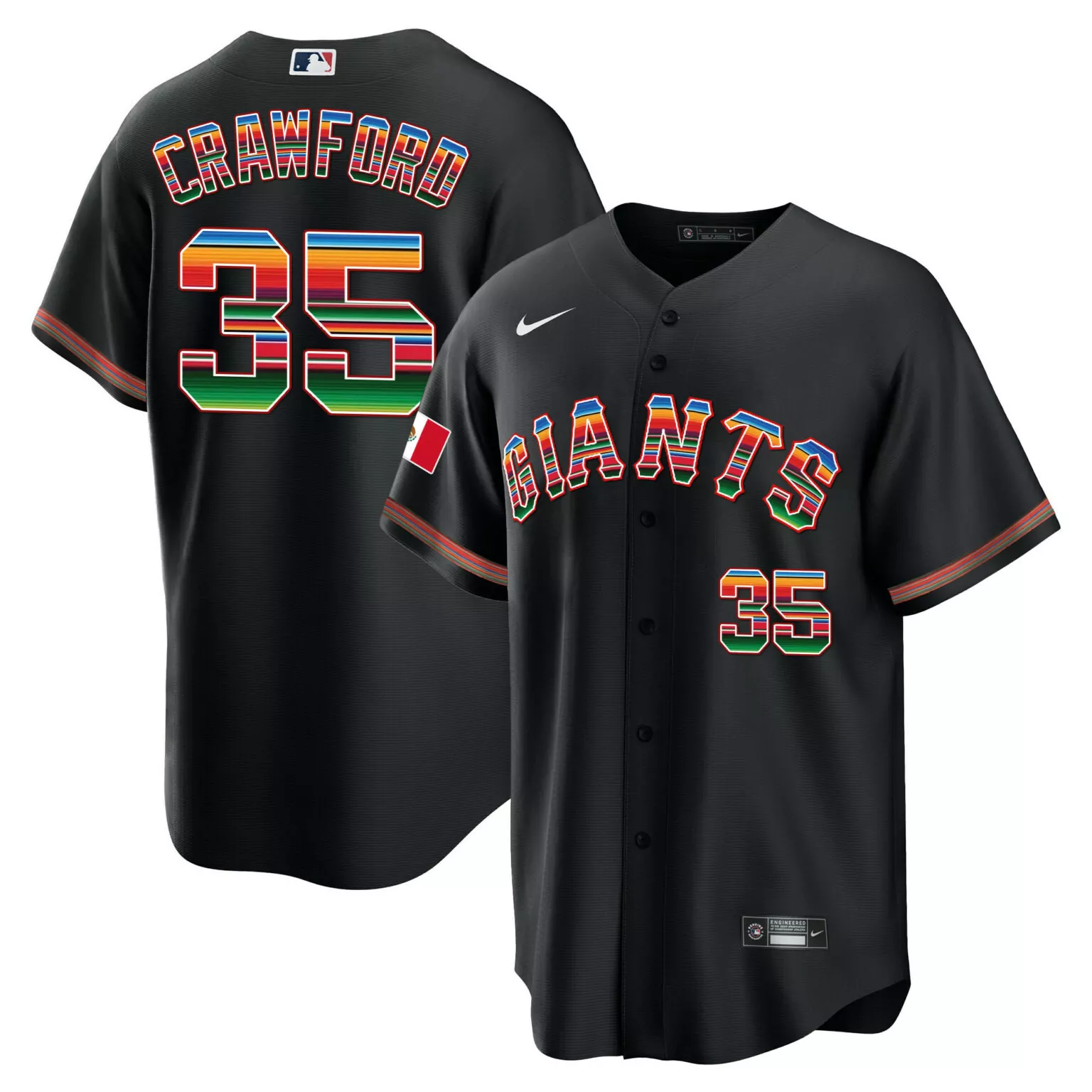 Custom Black brandon crawford san francisco giants mexico limited jersey all stitched 3540