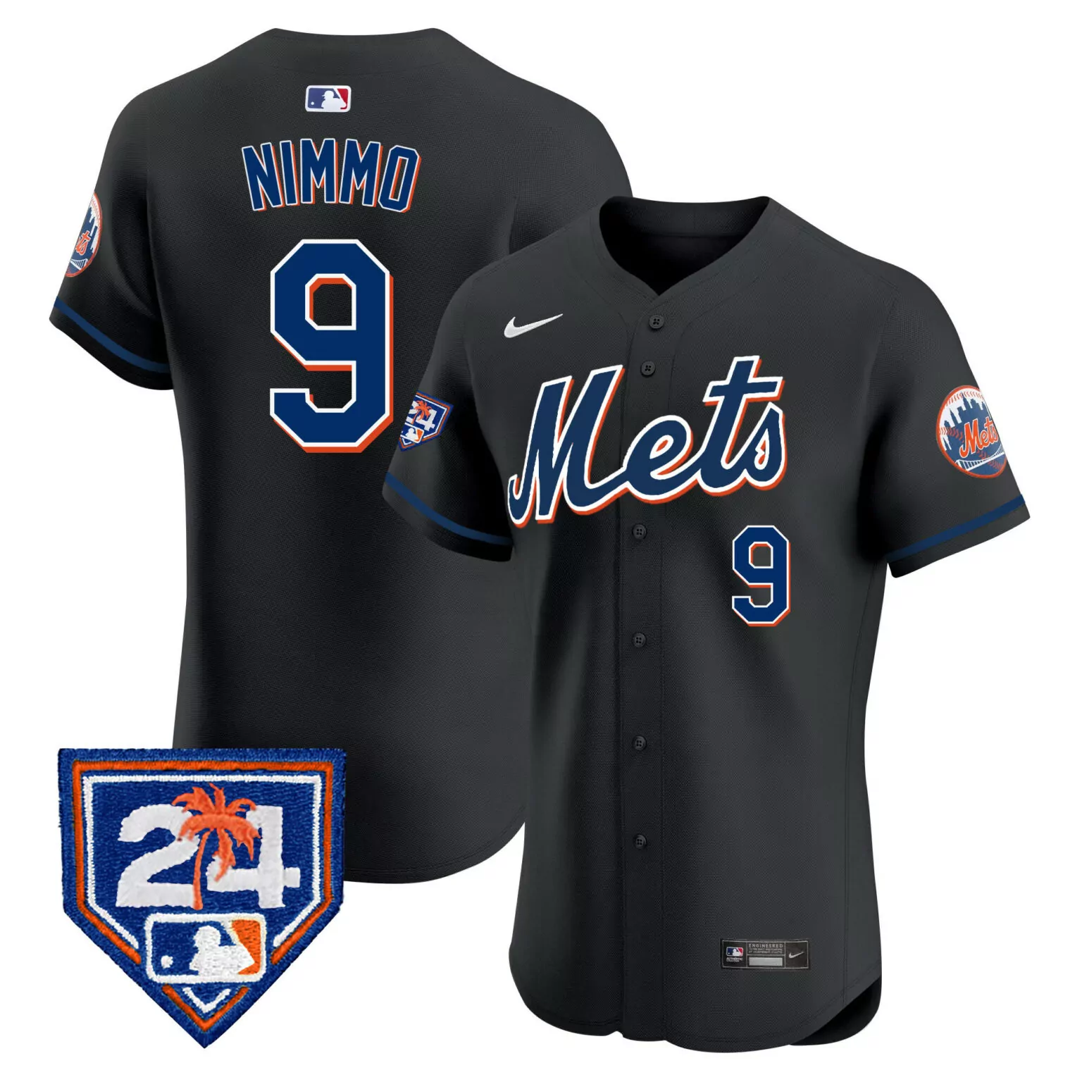 Personalized Black brandon nimmo new york mets 2024 spring training jersey v2 all stitched 4914