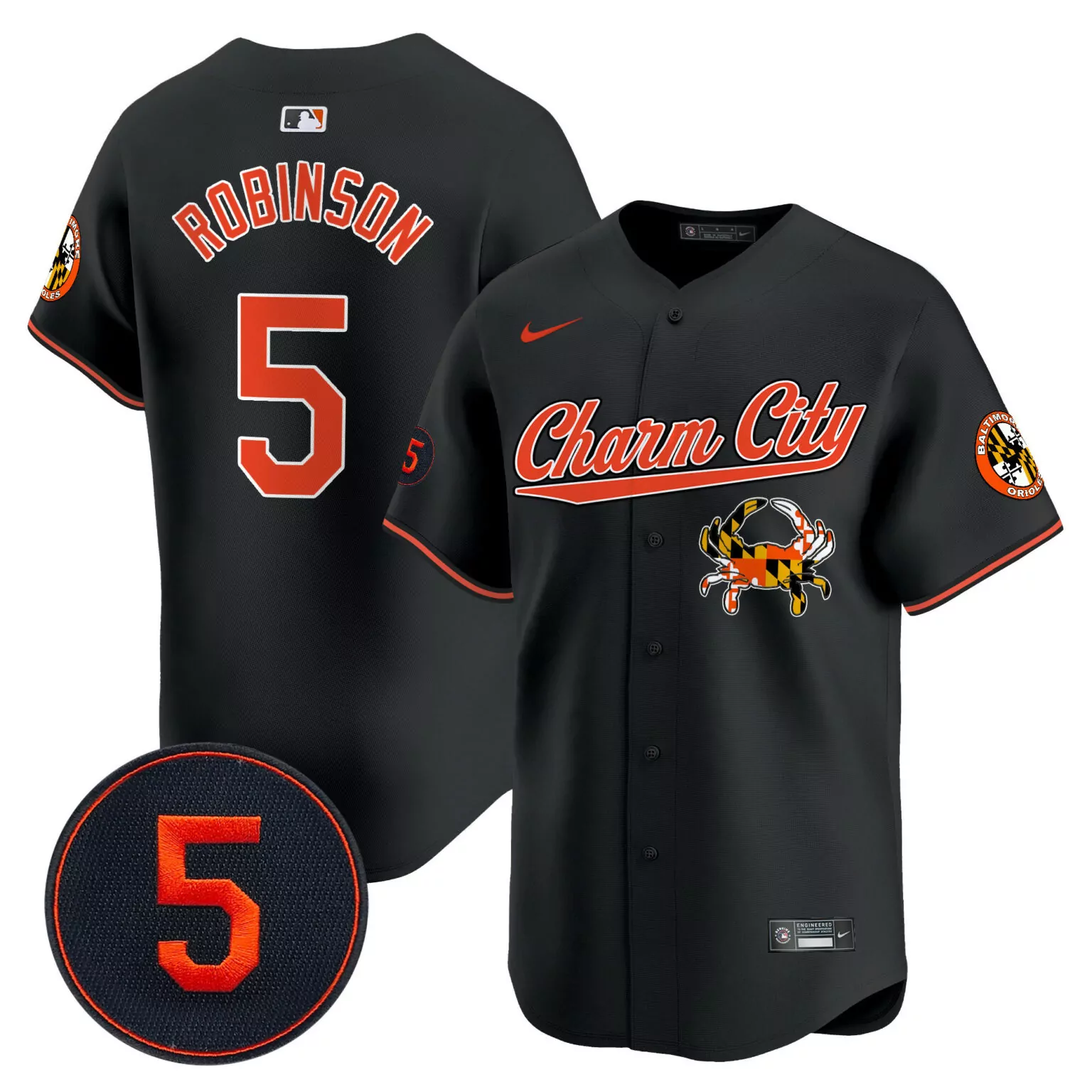Customizable Black brooks robinson baltimore orioles robinson patch jersey v8 all stitched 6964
