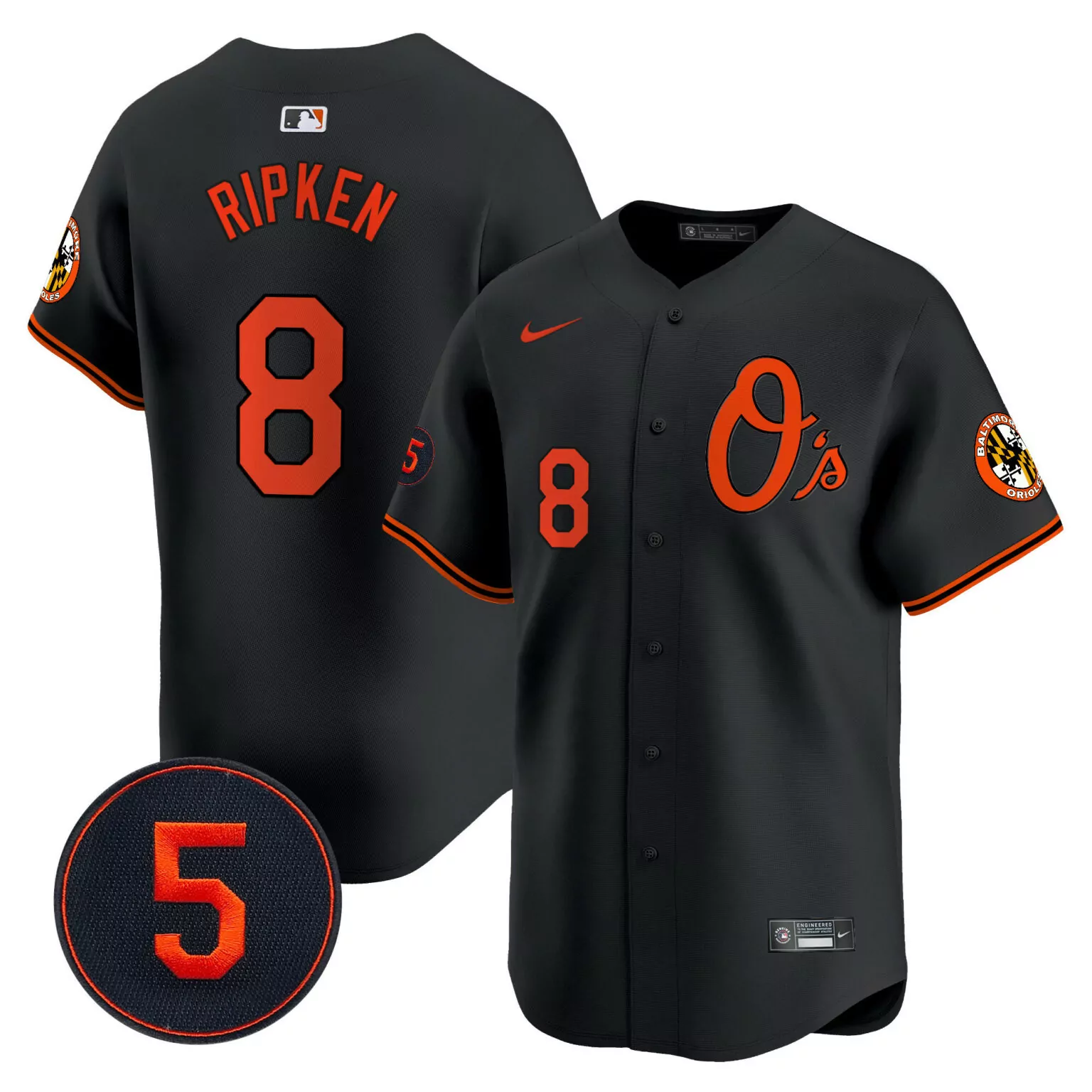 Personalized Black cal ripken baltimore orioles robinson patch jersey v4 all stitched 3630