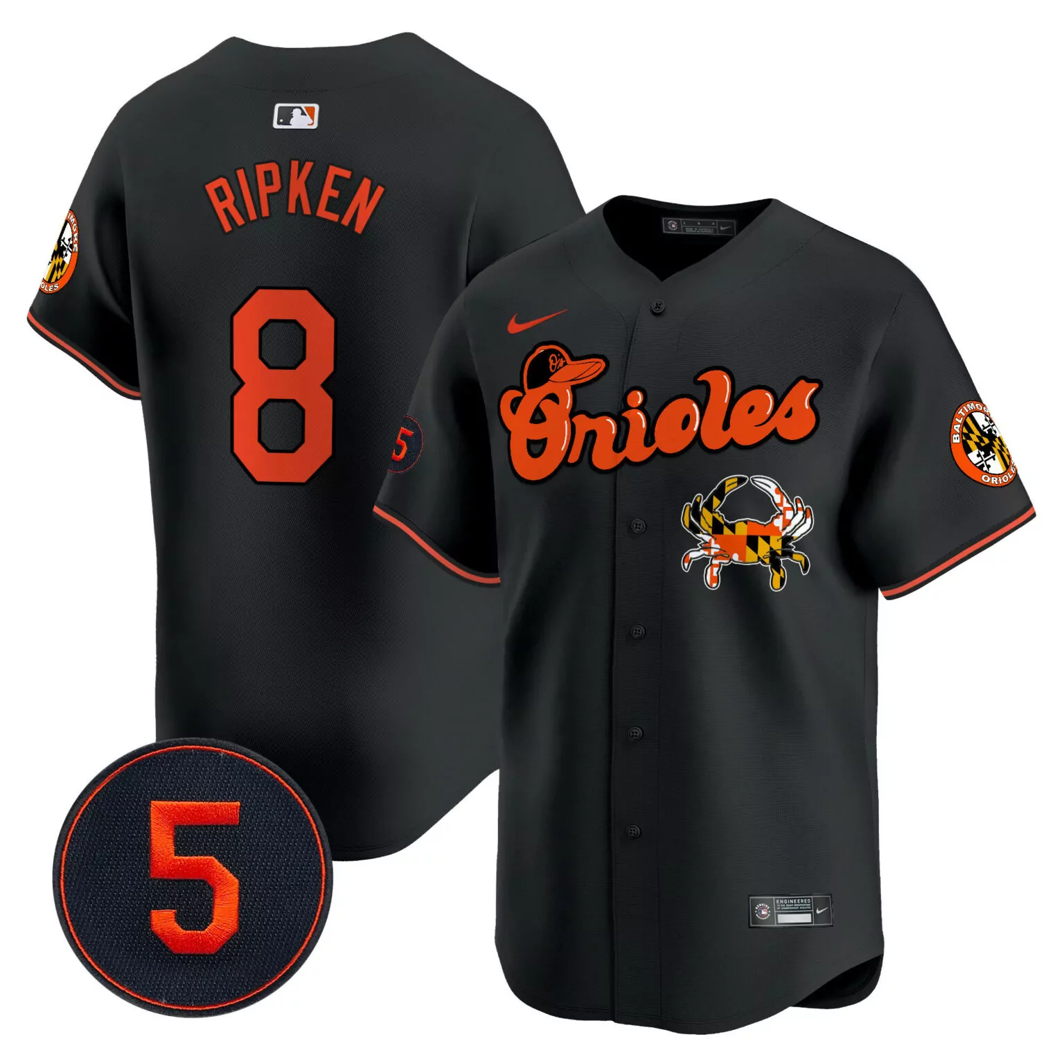 Personalized Black cal ripken baltimore orioles robinson patch jersey v6 all stitched 1915