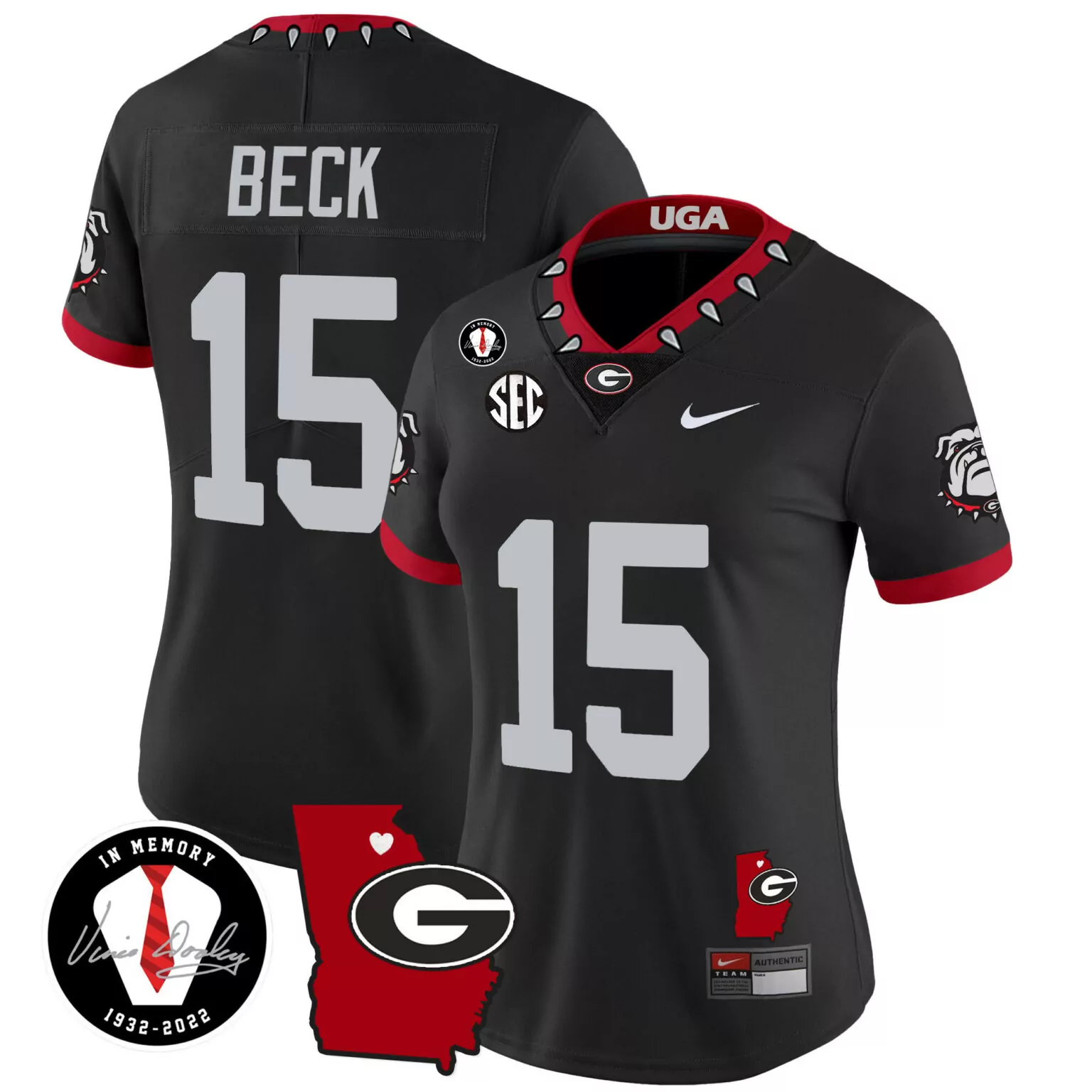 Custom Black carson beck georgia bulldogs 2023 jersey v4 georgia map all stitched 9508
