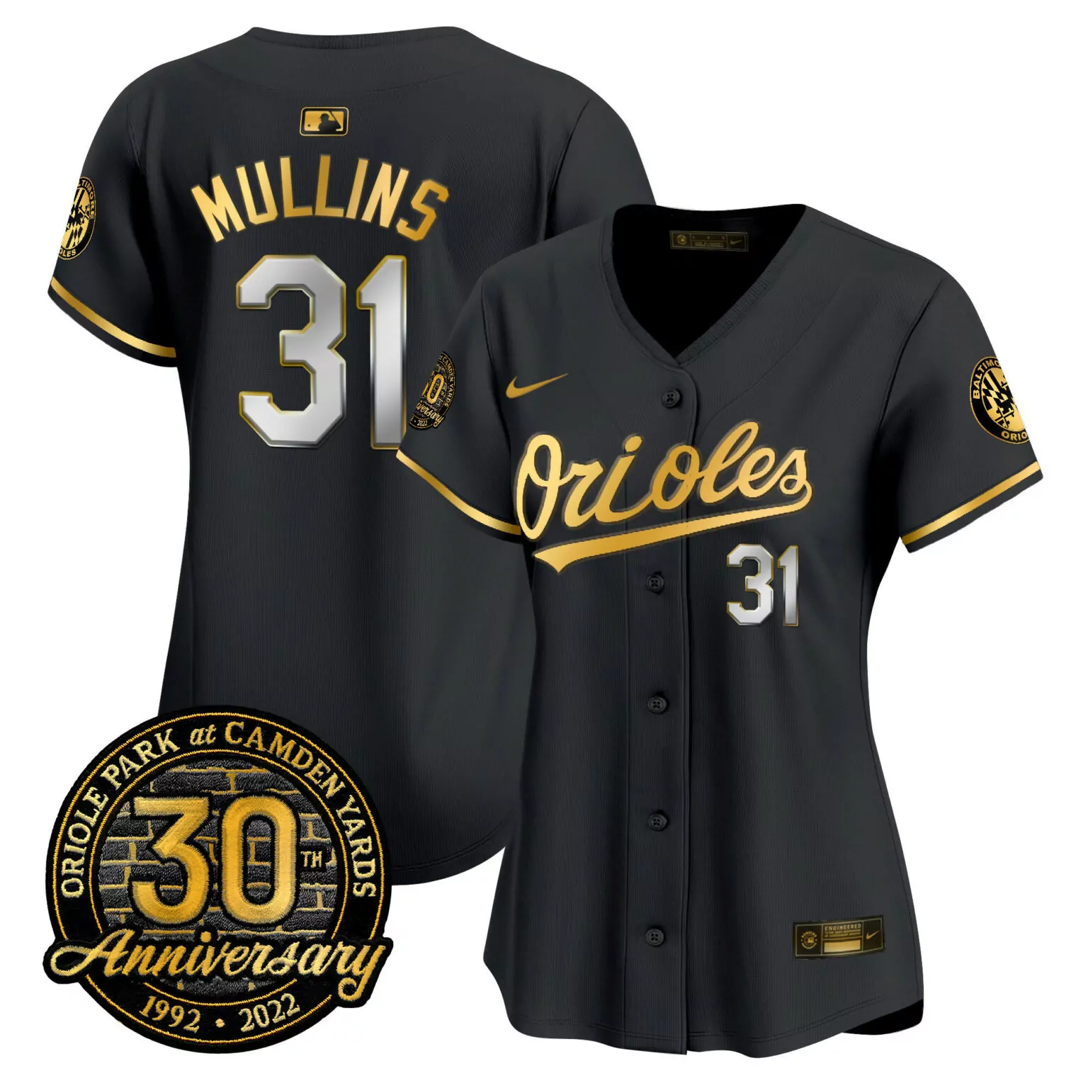 Customizable Black cedric mullins baltimore orioles camden yards 30th anniversary patch jersey all stitched 3004