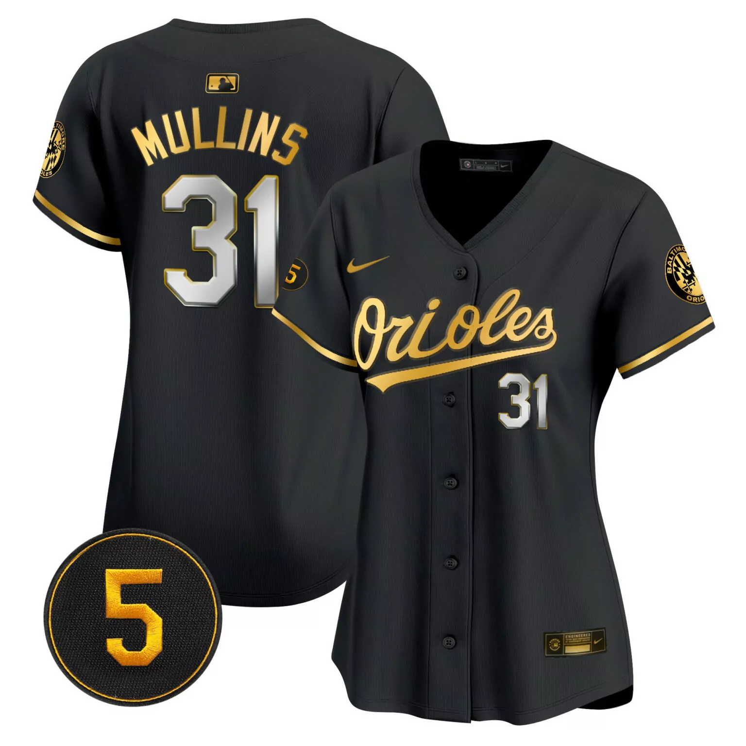 Custom Black cedric mullins baltimore orioles robinson patch jersey all stitched 9854