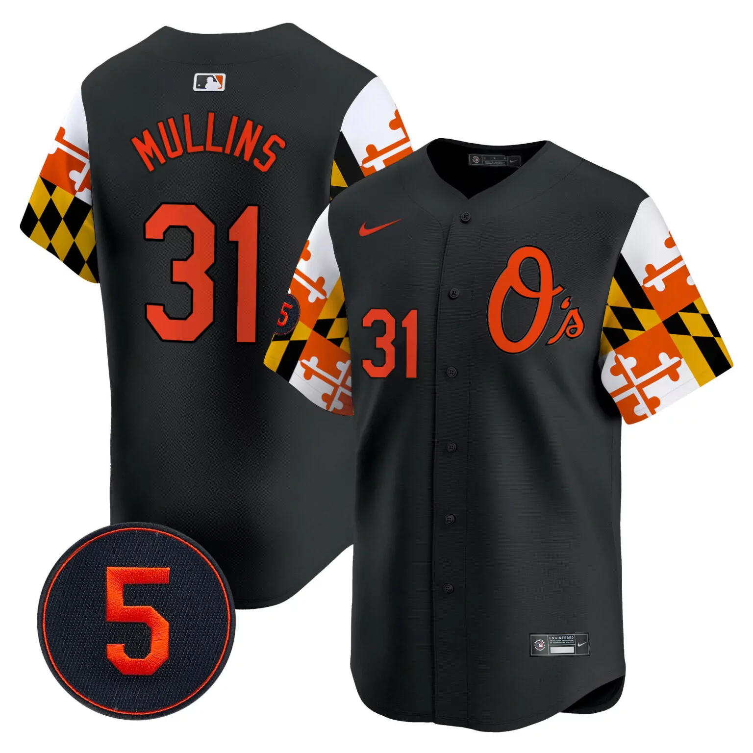 Customizable Black cedric mullins baltimore orioles robinson patch jersey v5 all stitched 2894