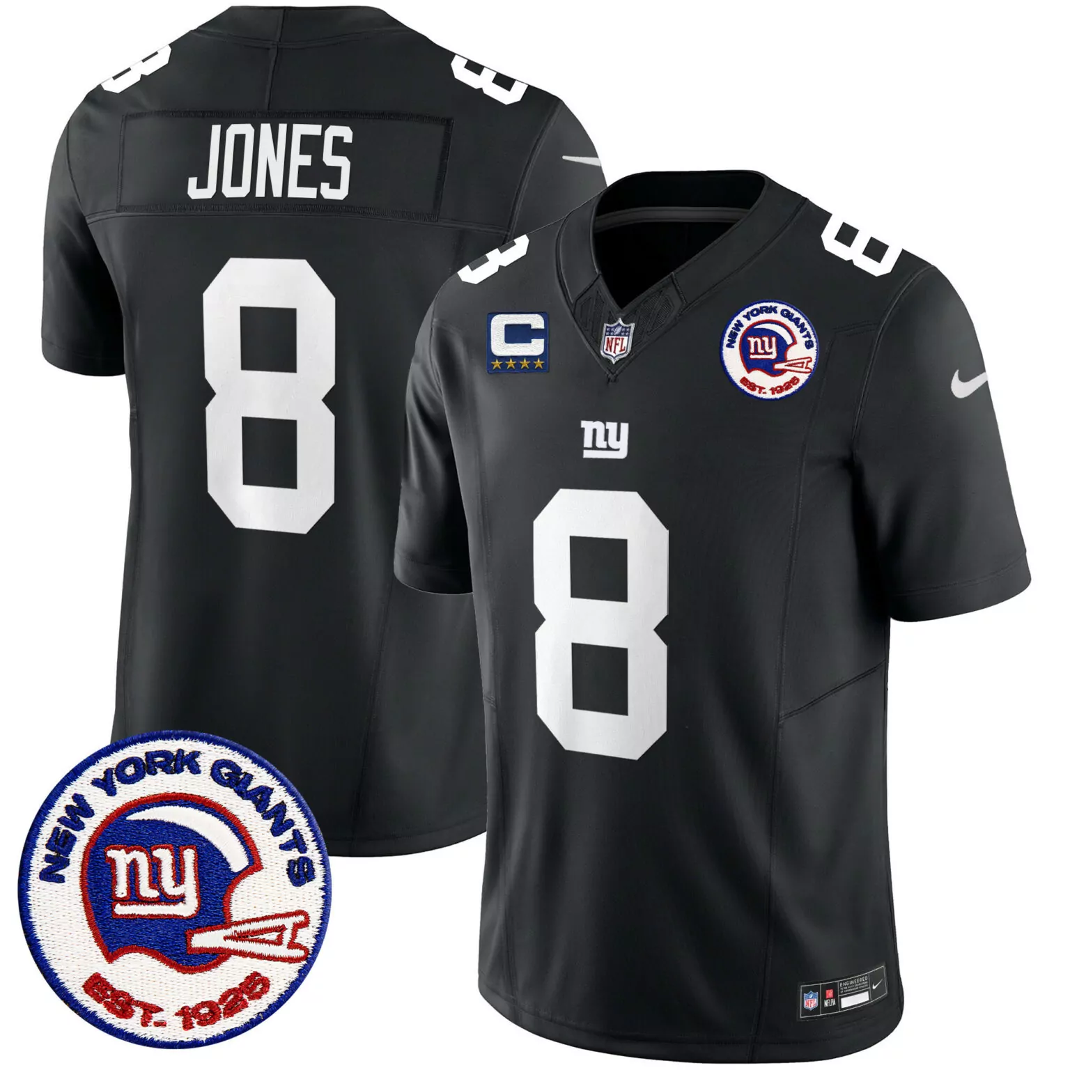 Customizable Black alternate darren waller san francisco giants est 1925 patch jersey all stitched 5235