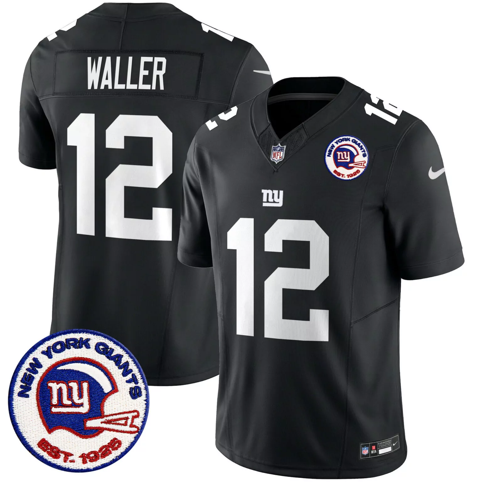 Customizable Black alternate darren waller san francisco giants est 1925 patch jersey all stitched 5235
