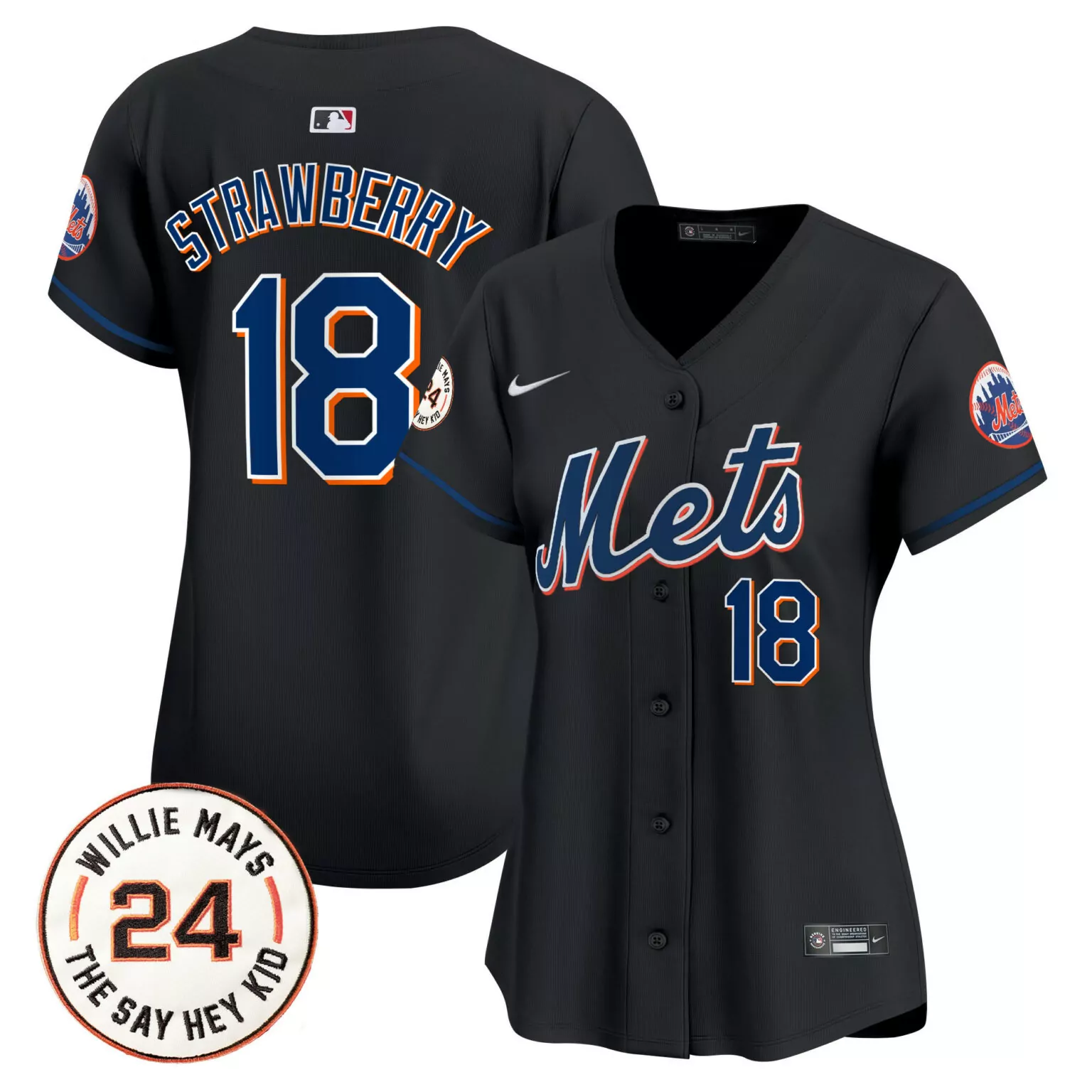 Personalized Black darryl strawberry new york mets willie mays patch jersey all stitched 7902