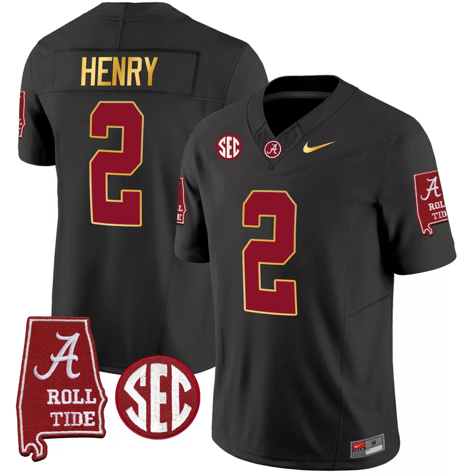 Personalized Black derrick henry alabama crimson tide gold trim jersey alabama map all stitched 9669