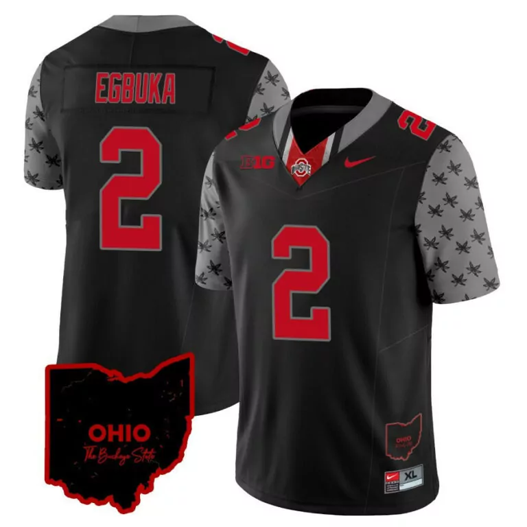 Custom Black emeka egbuka ohio state buckeyes 2023 gray alternate jersey stitched 7601