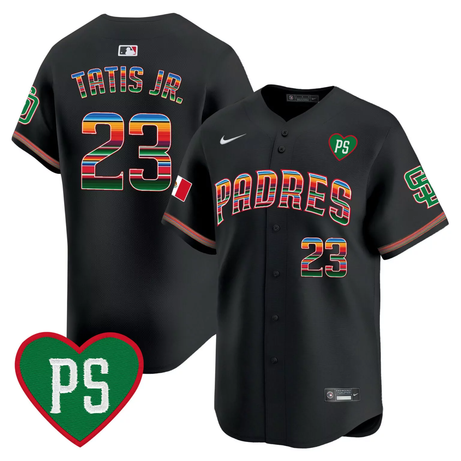 Custom Black fernando tatis jr san diego padres mexico for peter patch jersey all stitched 7795