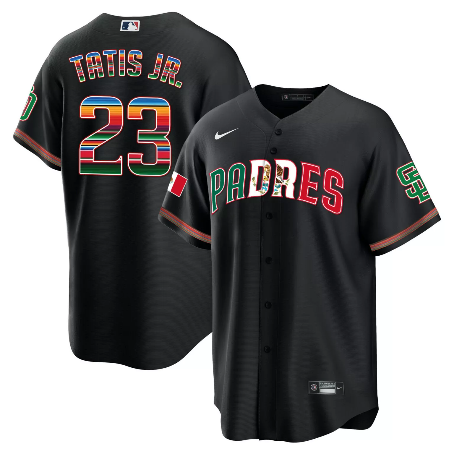Personalized Black fernando tatis jr san diego padres mexico jersey v2 all stitched 8678