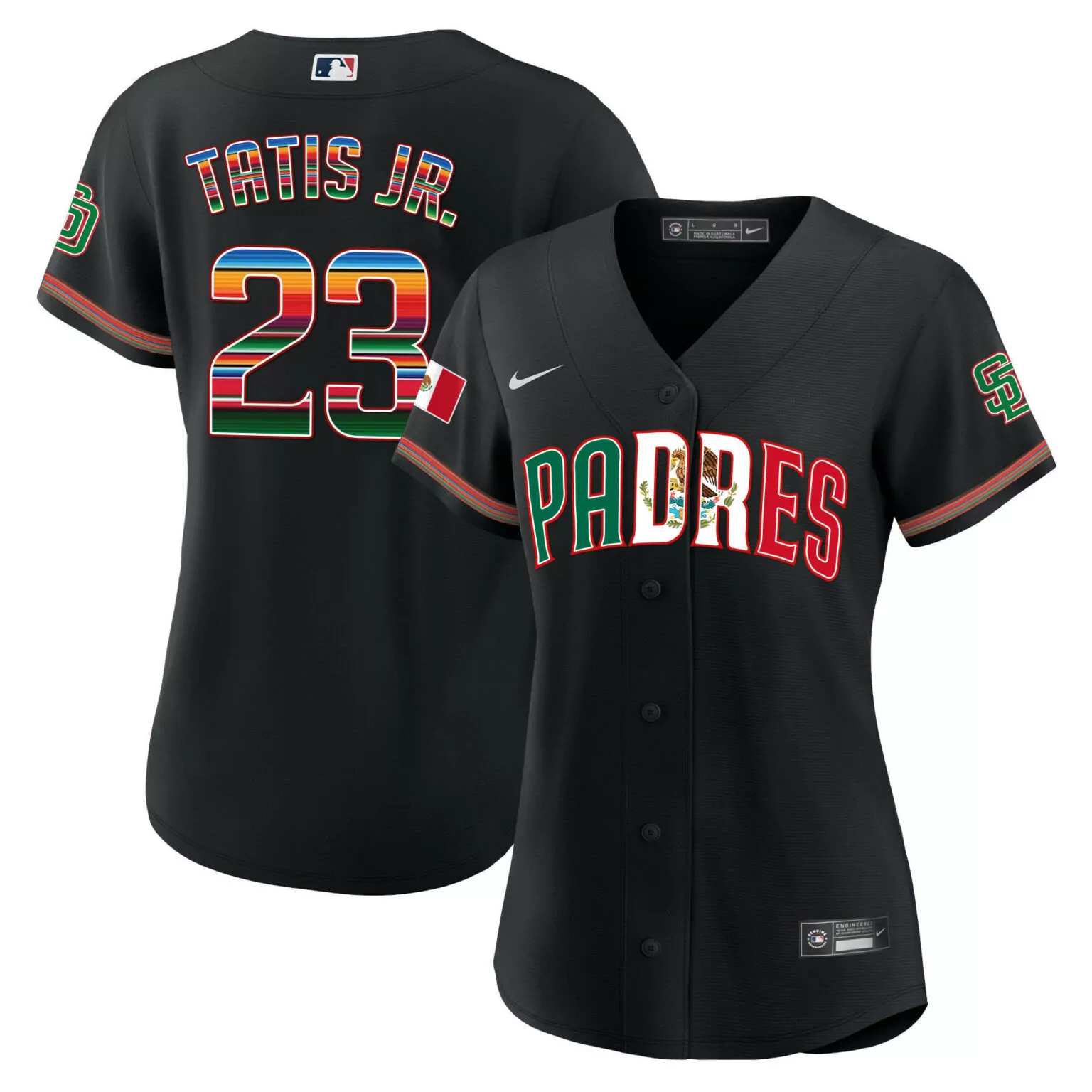 Personalized Black fernando tatis jr san diego padres mexico jersey v2 all stitched 8678