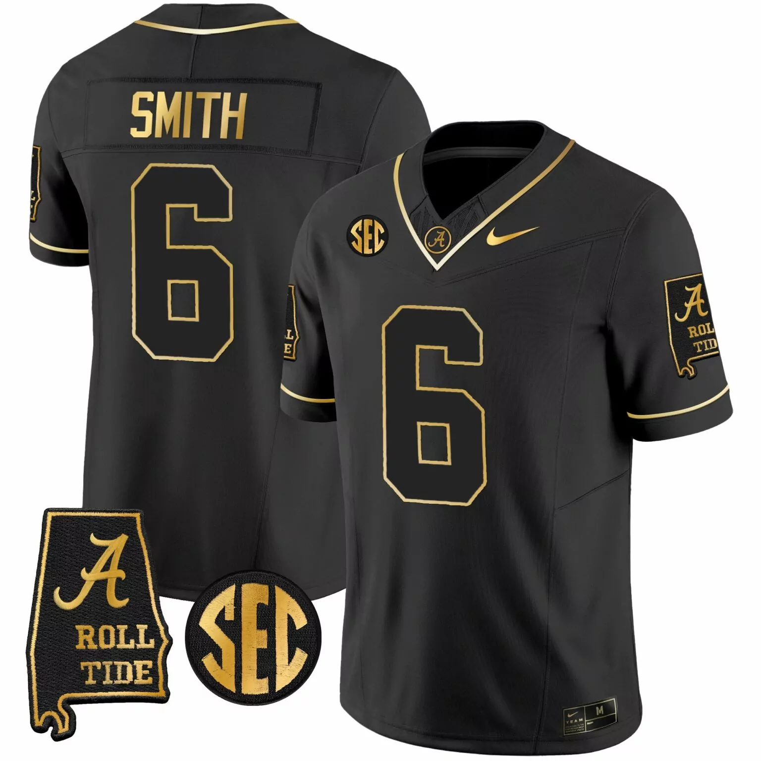 Custom Black gold devonta smith alabama crimson tide vapor gold jersey v3 alabama map all stitched 2353