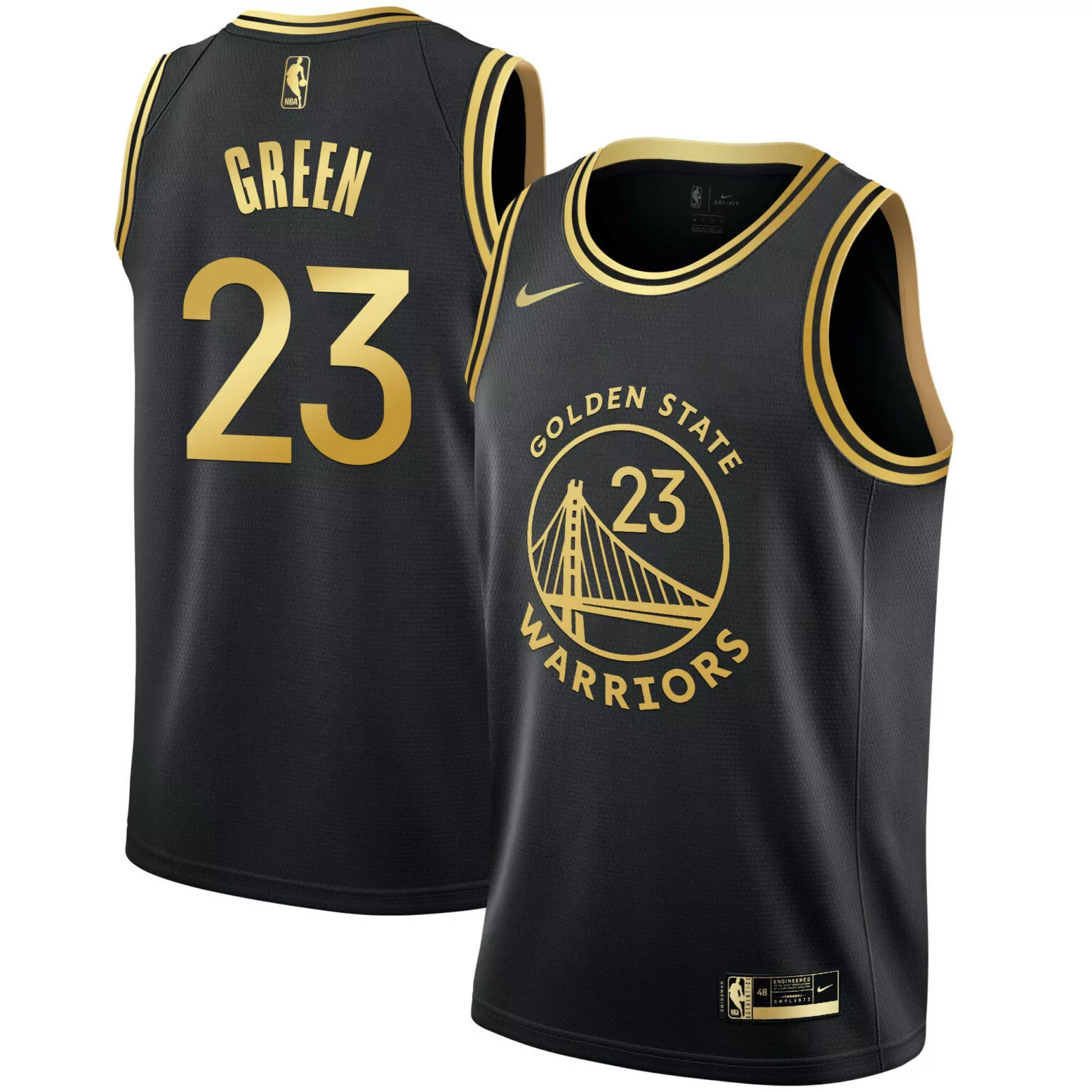 Custom Black gold draymond green golden state warriors black gold jersey all stitched 5346