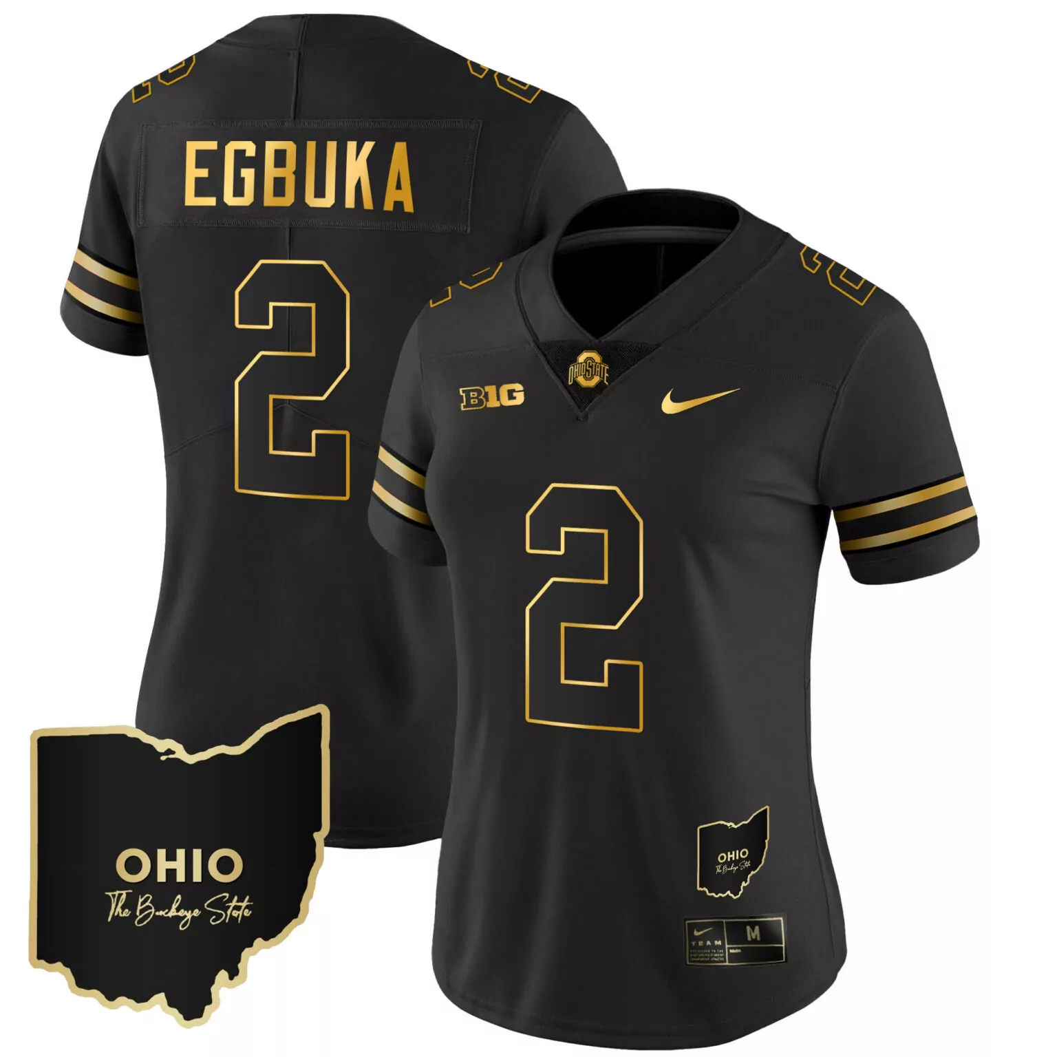 Customizable Black gold emeka egbuka ohio state buckeyes 2023 vapor gold jersey ohio patch all stitched 9641