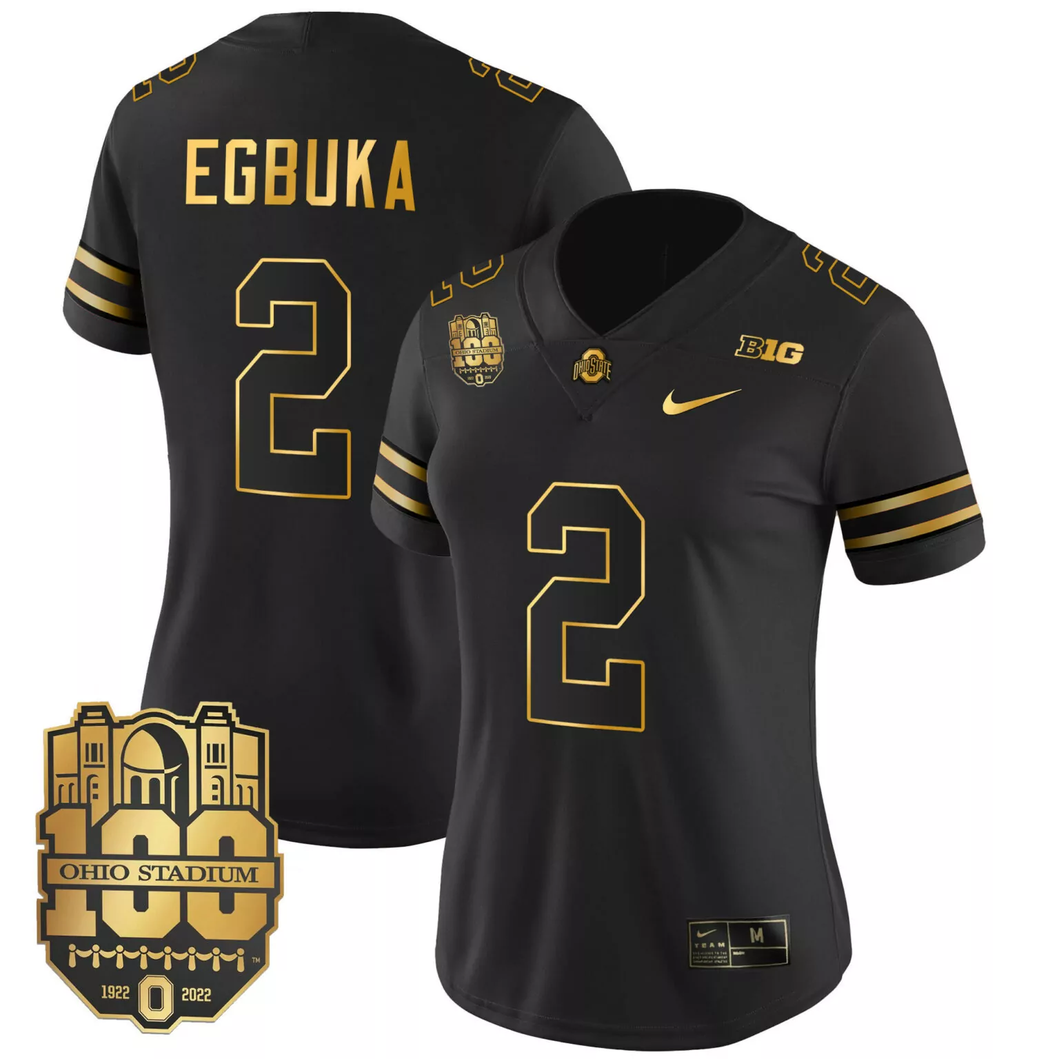 Personalized Black gold emeka egbuka ohio state buckeyes gold jersey all stitched 1251